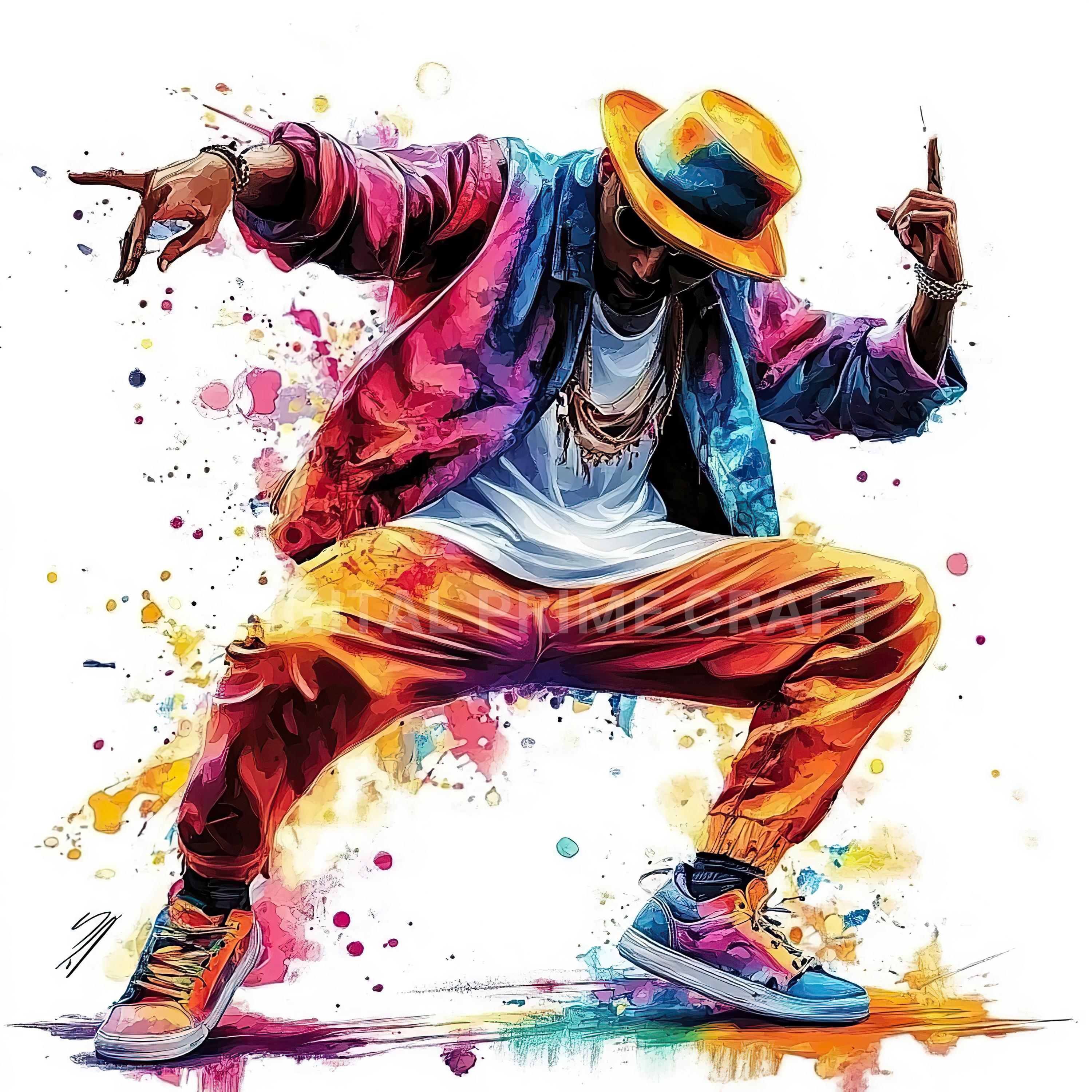 3000x3000 Dancer Clipart, Hip Hop Dancer, High Quality Jpgs, Digital Download, Watercolor Clipart, Printables, Commercial License