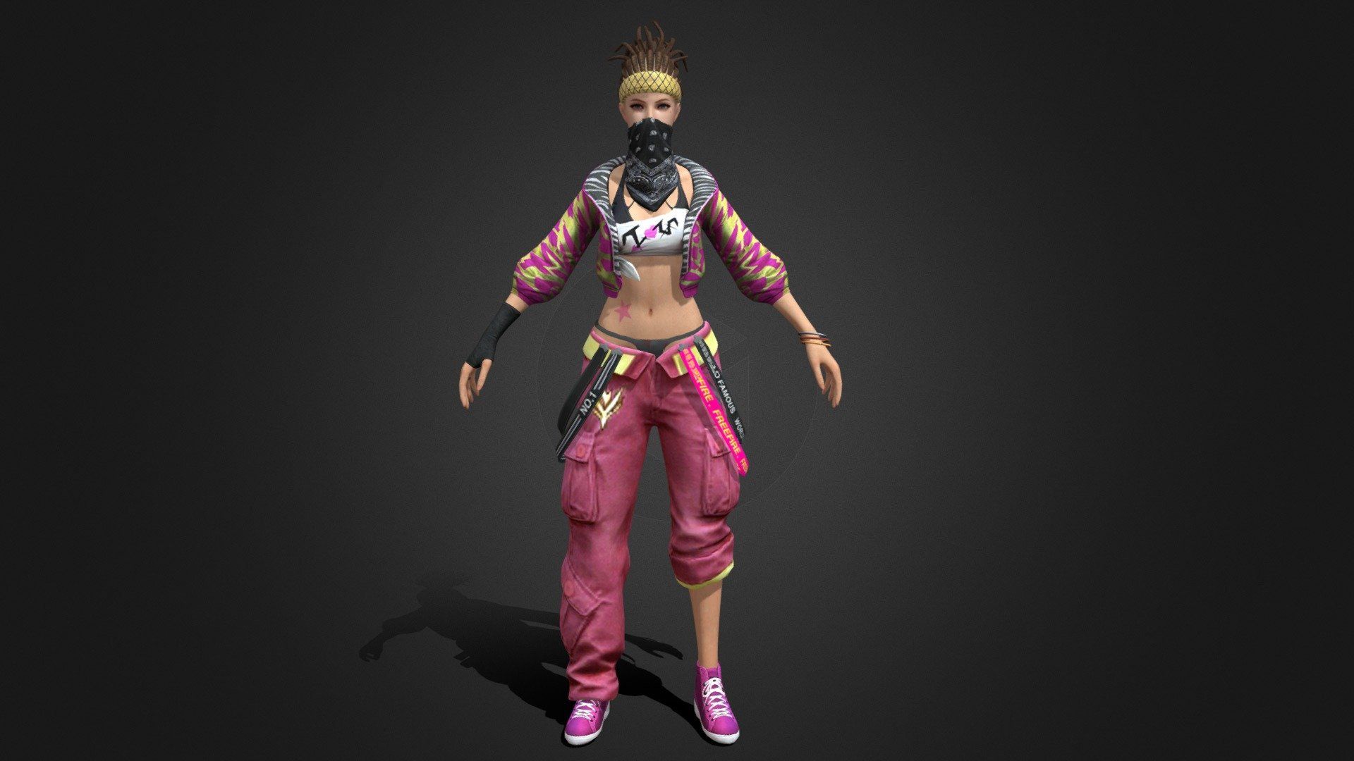 1920x1080 FREE FIRE FEMALE HIP HOP BUNDLE 3D MODEL Free 3D model by FFXN [97bf011]