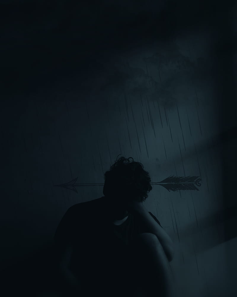 800x1000 Silhouette, arrow, loneliness, lonely, sadness, darkness, HD phone wallpaper
