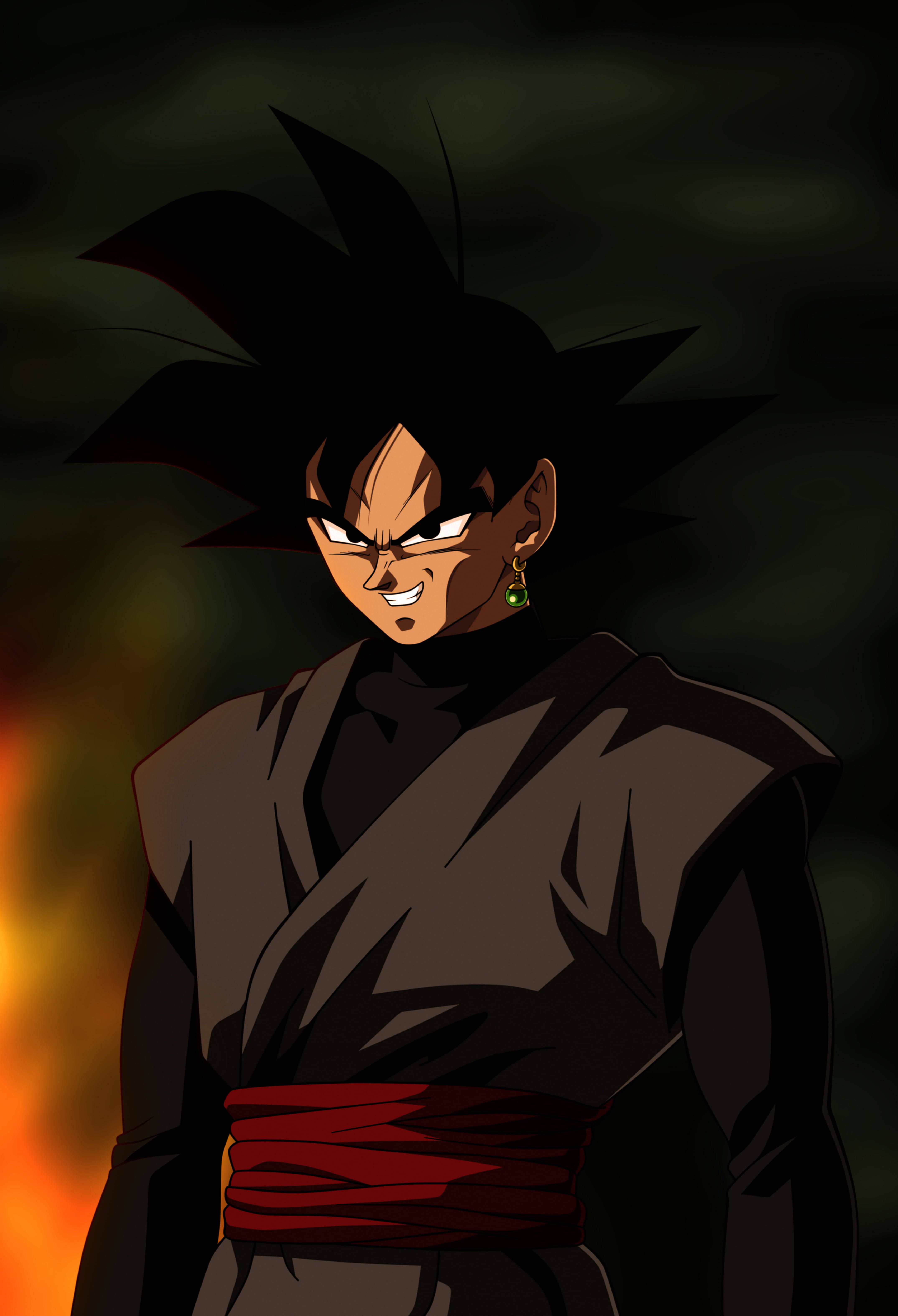 4300x6300 Download Aesthetic Goku Black PFP Fierce Look Wallpaper