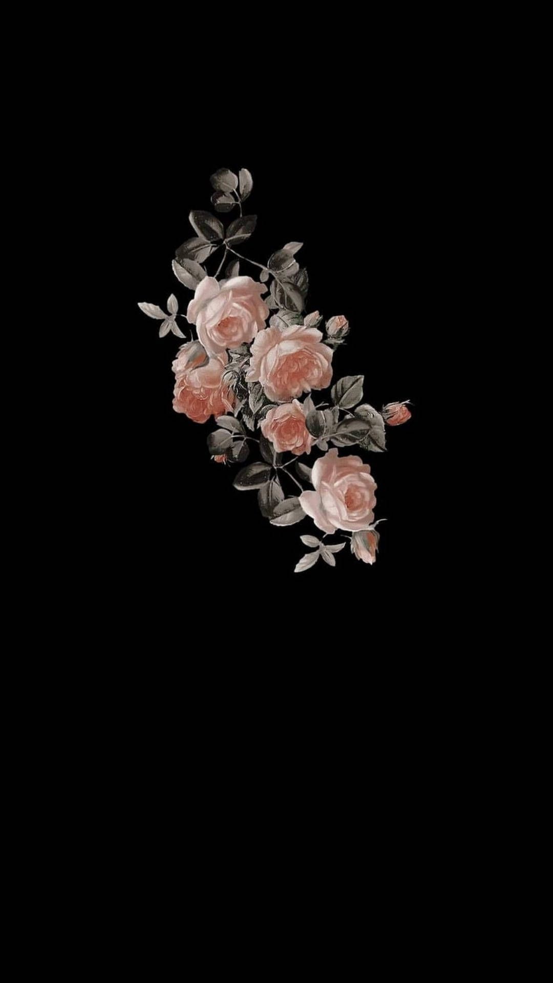 1080x1920 Download Flowers Aesthetic In Dark Wallpaper