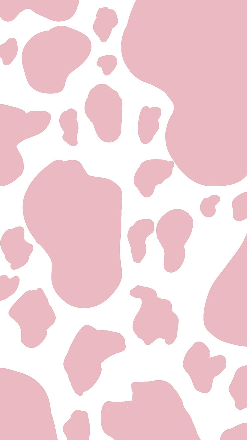 800x1422 Cow print, pink, design, pattern, animal, baby pink, simple, cute, HD phone wallpaper