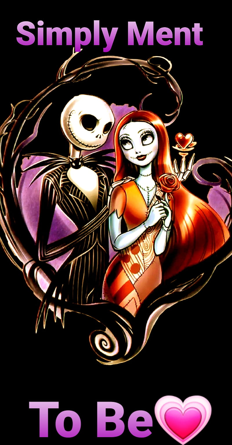 800x1535 Simply, jack and sally, love, skeleton, HD phone wallpaper