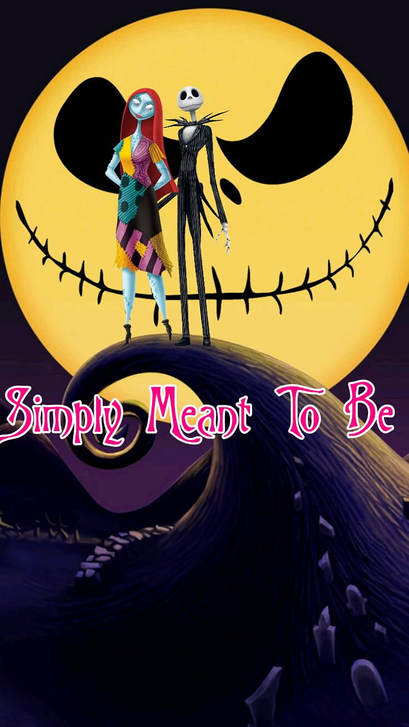 800x1422 Simply Meant To Be, jack skellington, love, sally, HD phone wallpaper