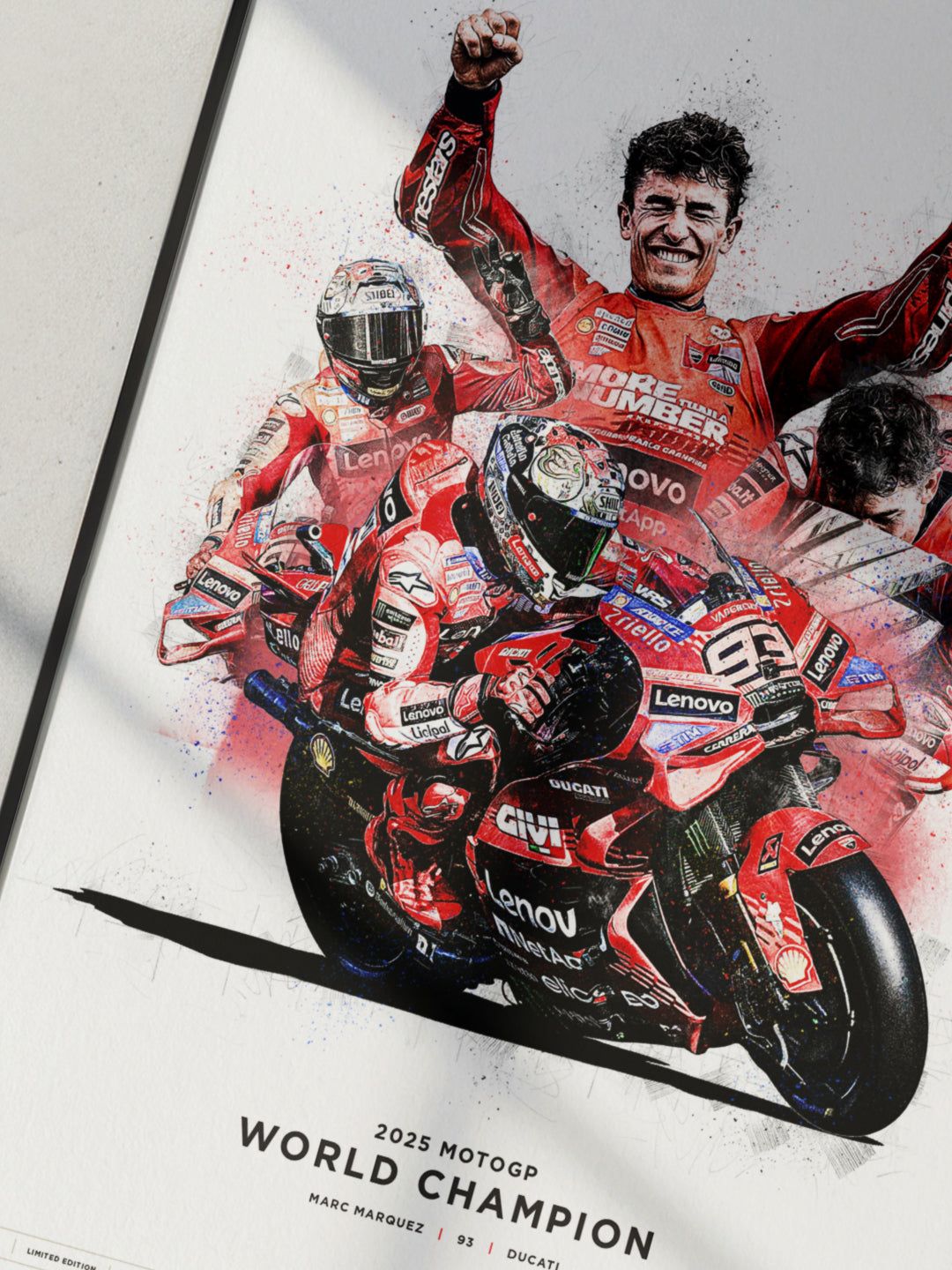 1080x1440 Limited Edition Marc Marquez, 2025 MotoGP World Champion Print