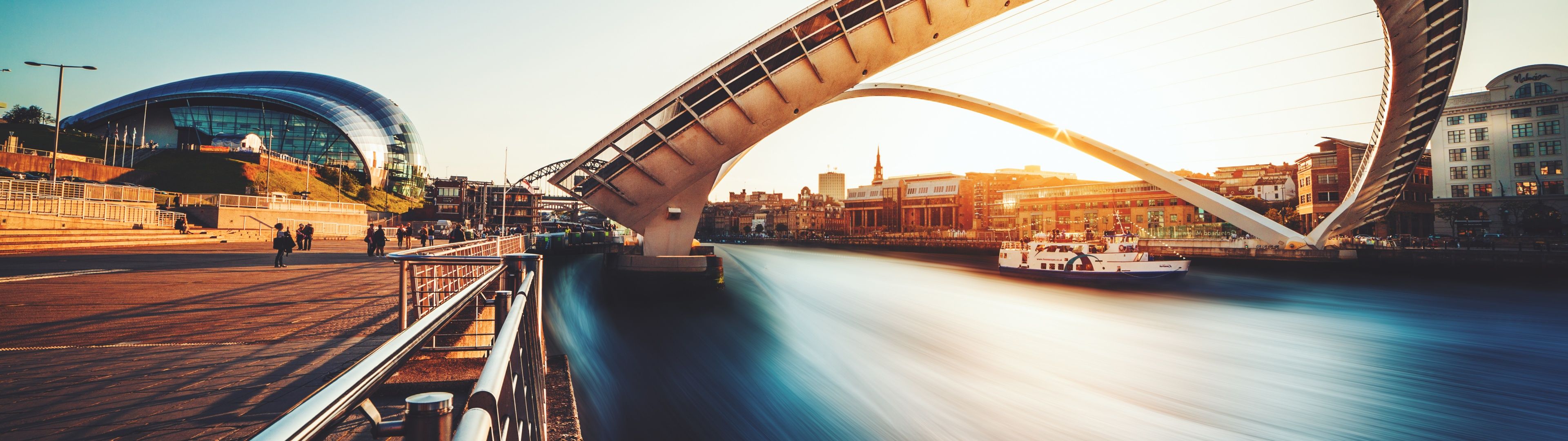 3840x1080 Gateshead Millennium Bridge Wallpaper 4K, United Kingdom