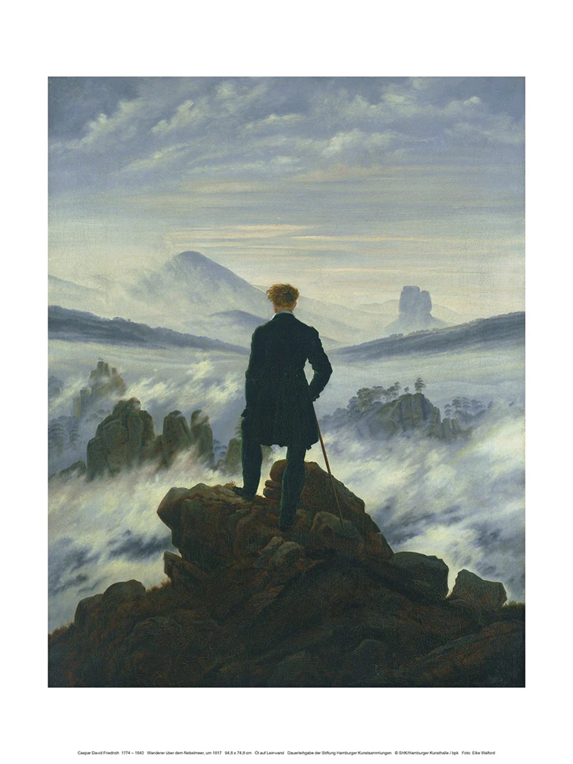 1875x2500 Caspar David Friedrich Der Wanderer im Nebelmeer Art Print 30x40cm