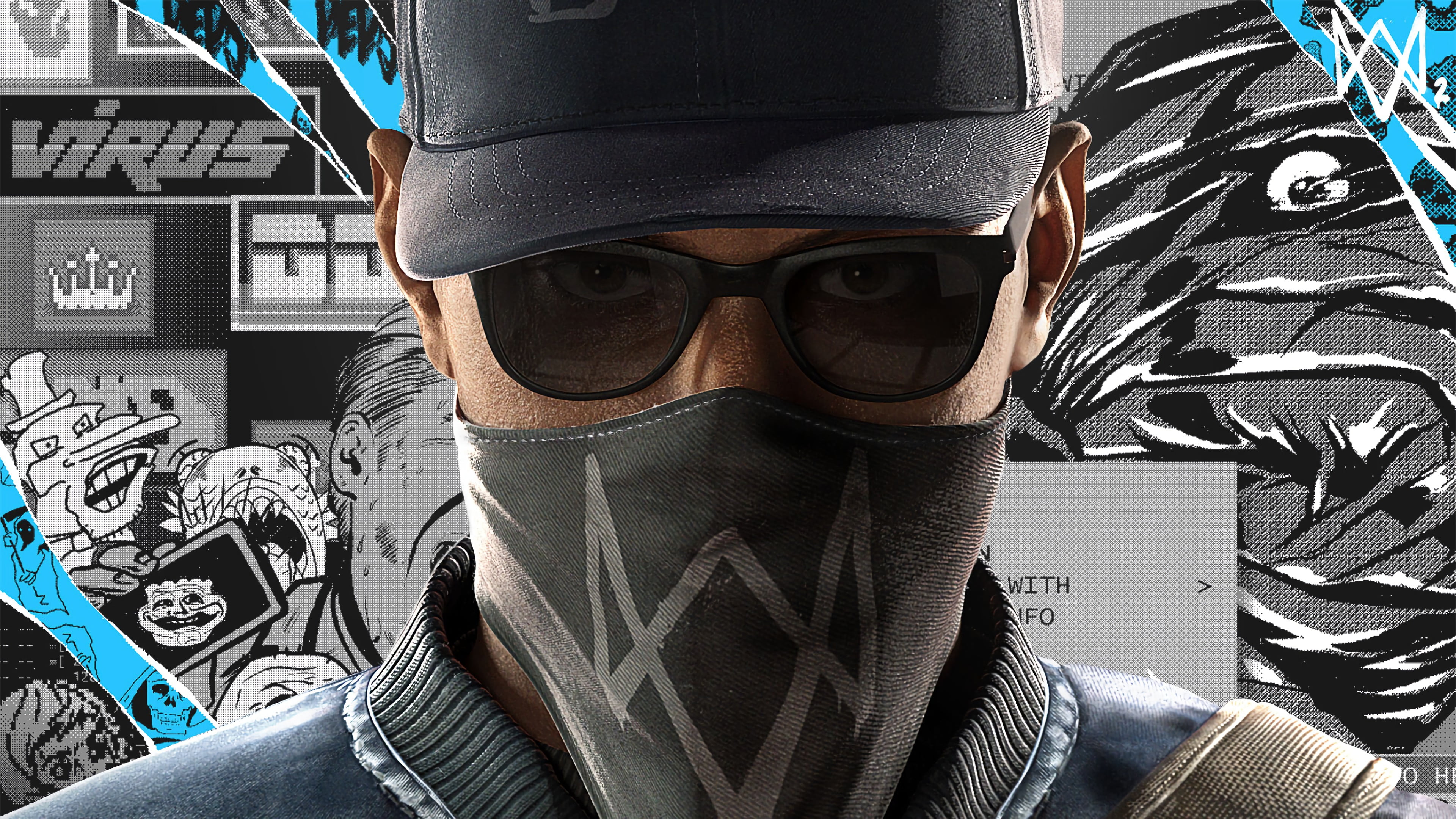 3840x2160 Watch dogs Marcus holloway, Face HD wallpaper