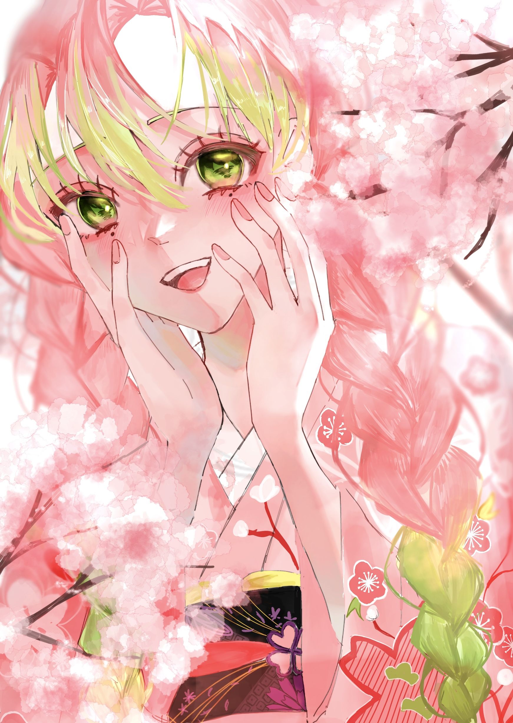 1742x2455 Kanroji Mitsuri (Mitsuri Kanroji) no Yaiba Wallpaper by Pixiv Id 55921956 Anime Image Board