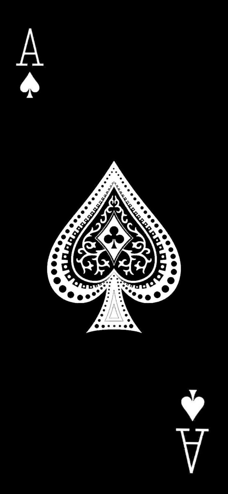 736x1593 Black and White Ace Playing Card Wall Art. A card, King of diamonds wallpaper, Ace
