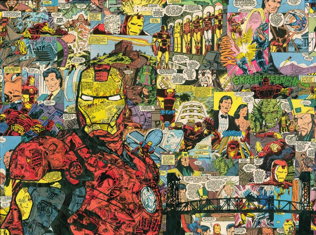 1080x804 Iron Man 18x24 Comic Collage