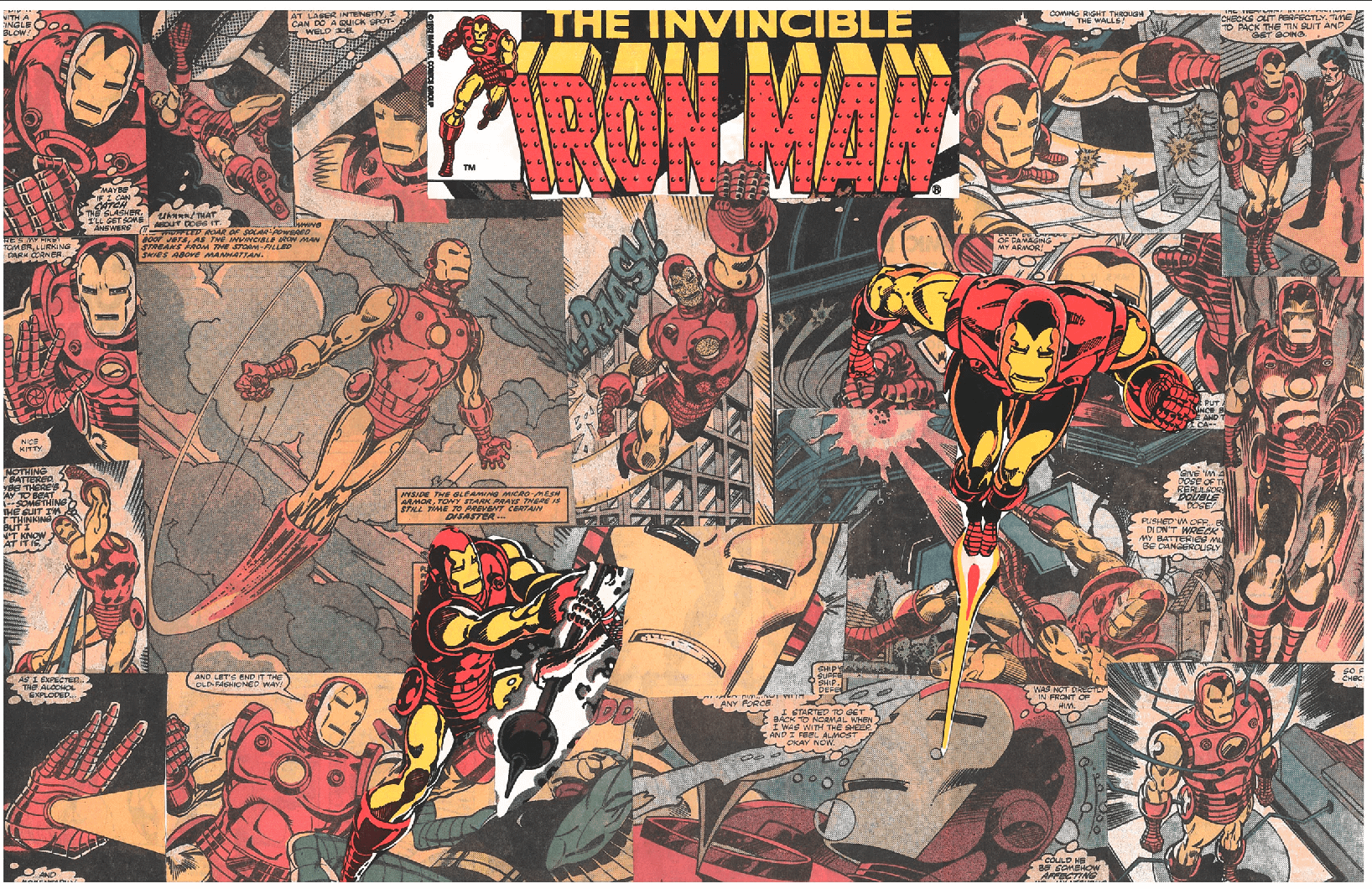1636x1060 My Iron Man Comic Collage Poster Design