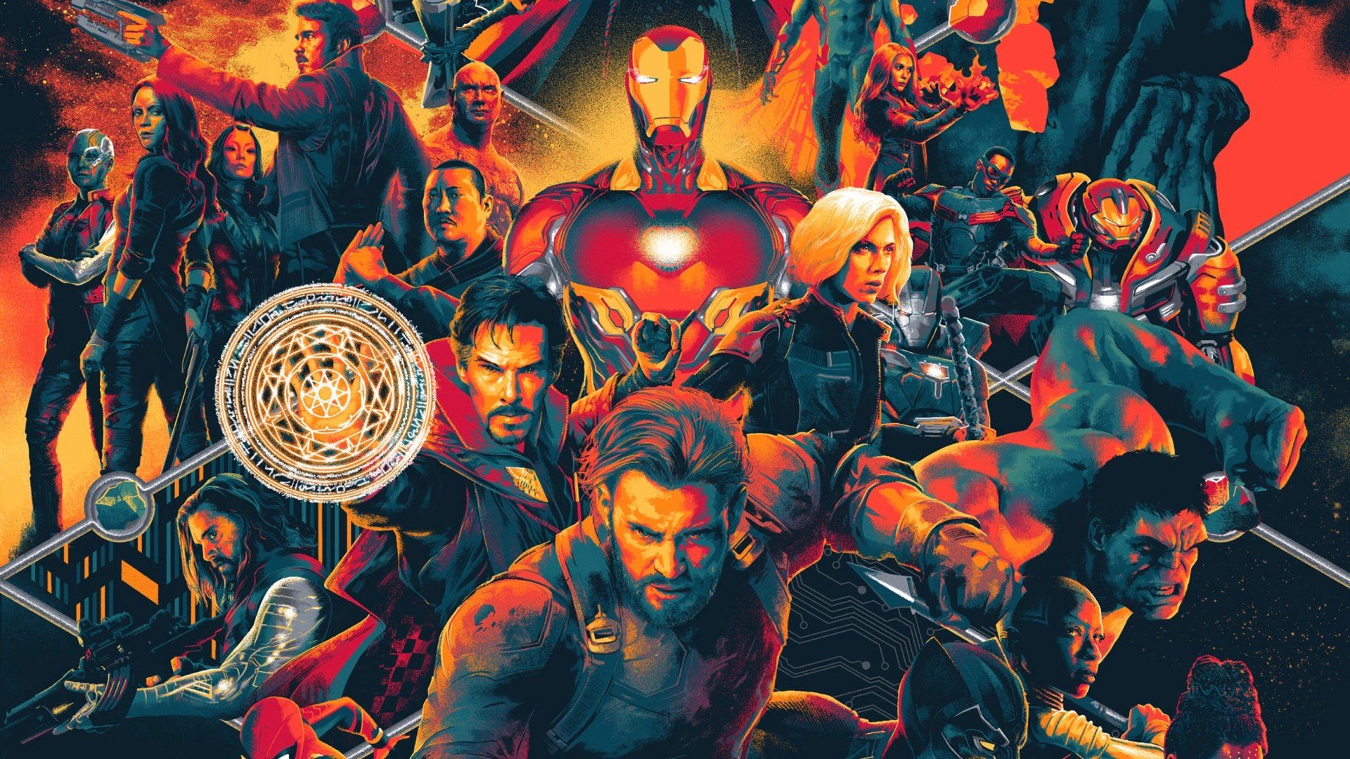 1920x1080 Epic Avengers: Infinity War HD Heroes Collage Wallpaper