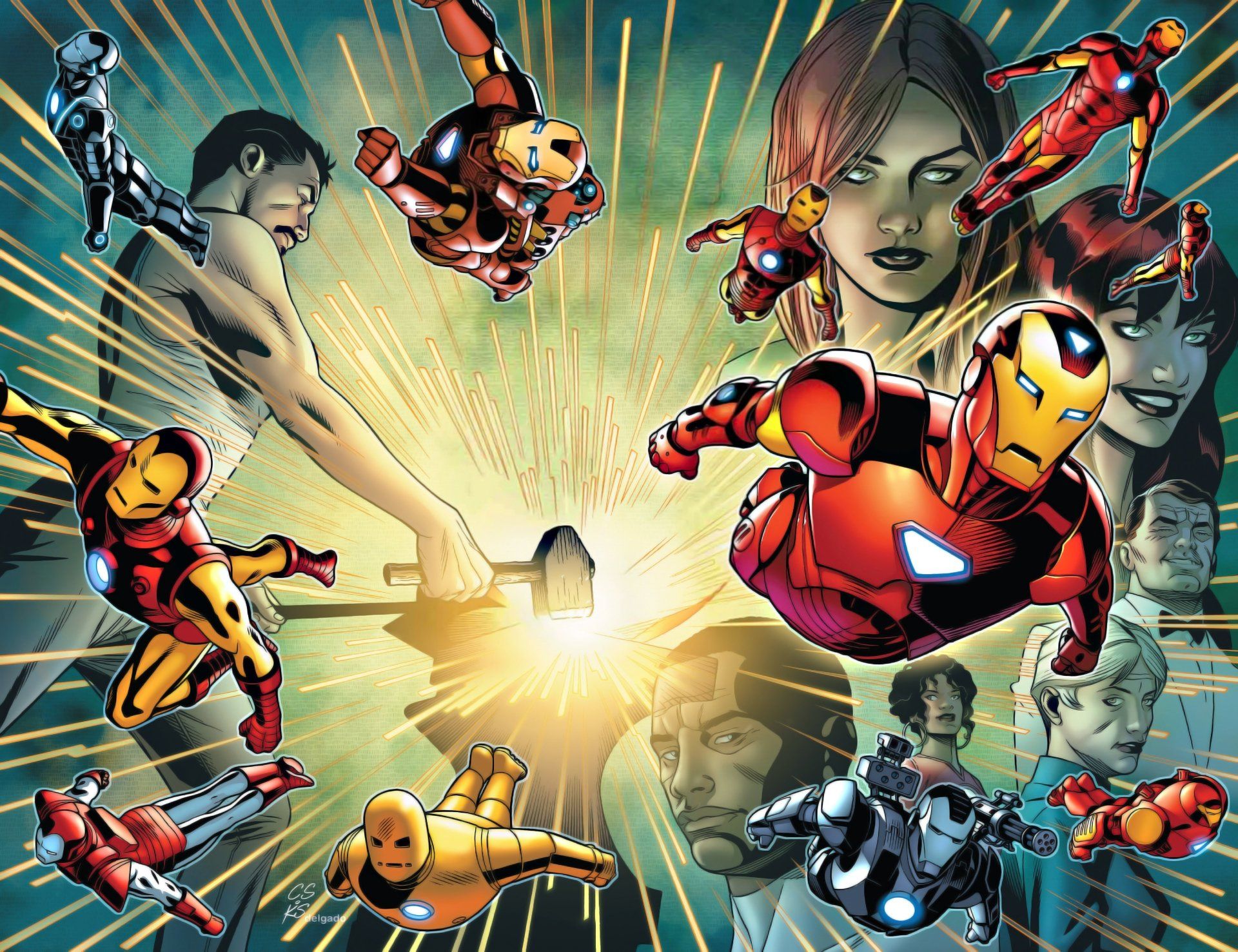 1920x1476 Download Tony Stark Iron Man Comic Invincible Iron Man 4k Ultra HD Wallpaper