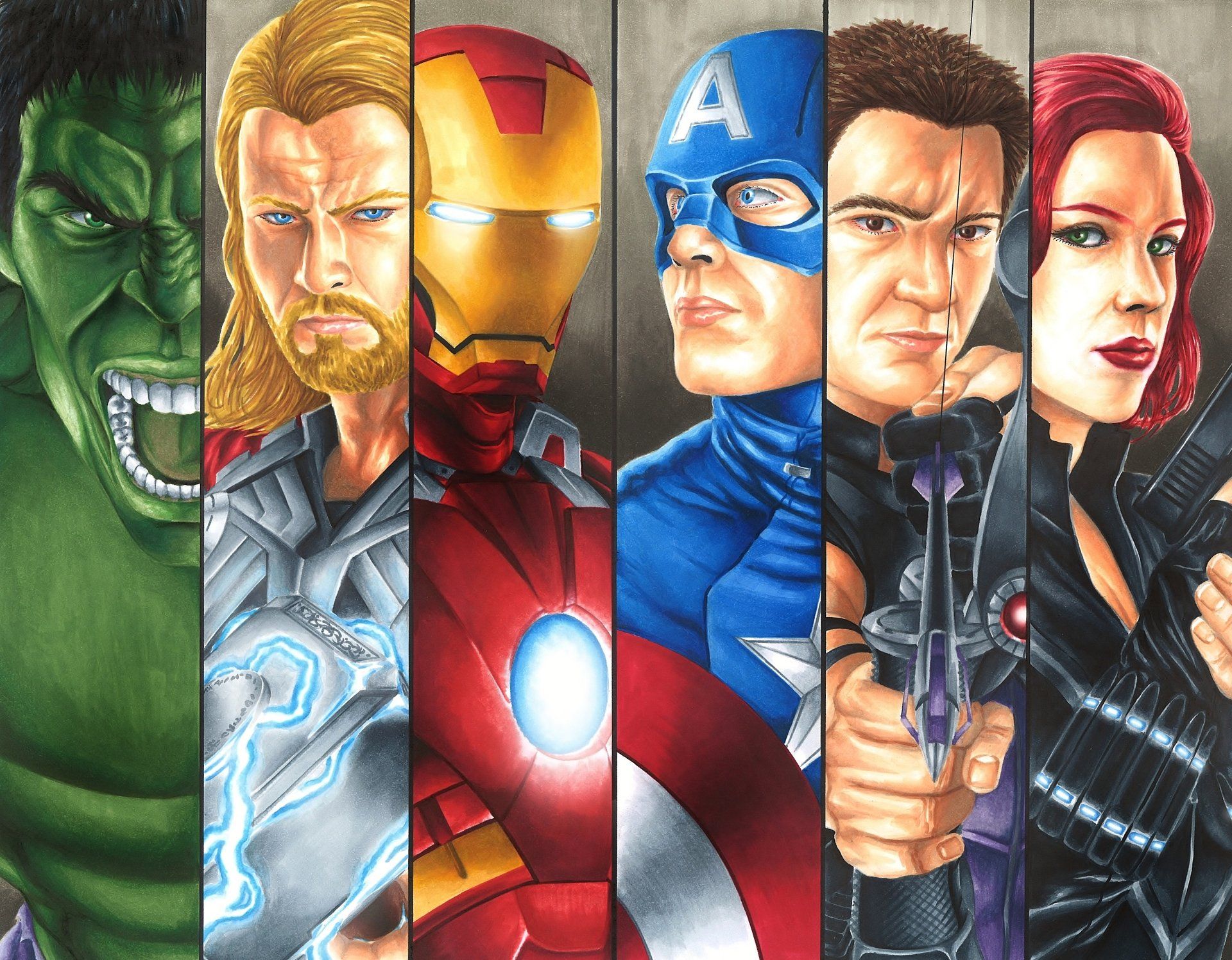 1920x1495 Download Black Widow Hawkeye Captain America Iron Man Thor Hulk Comic Avengers 4k Ultra HD Wallpaper