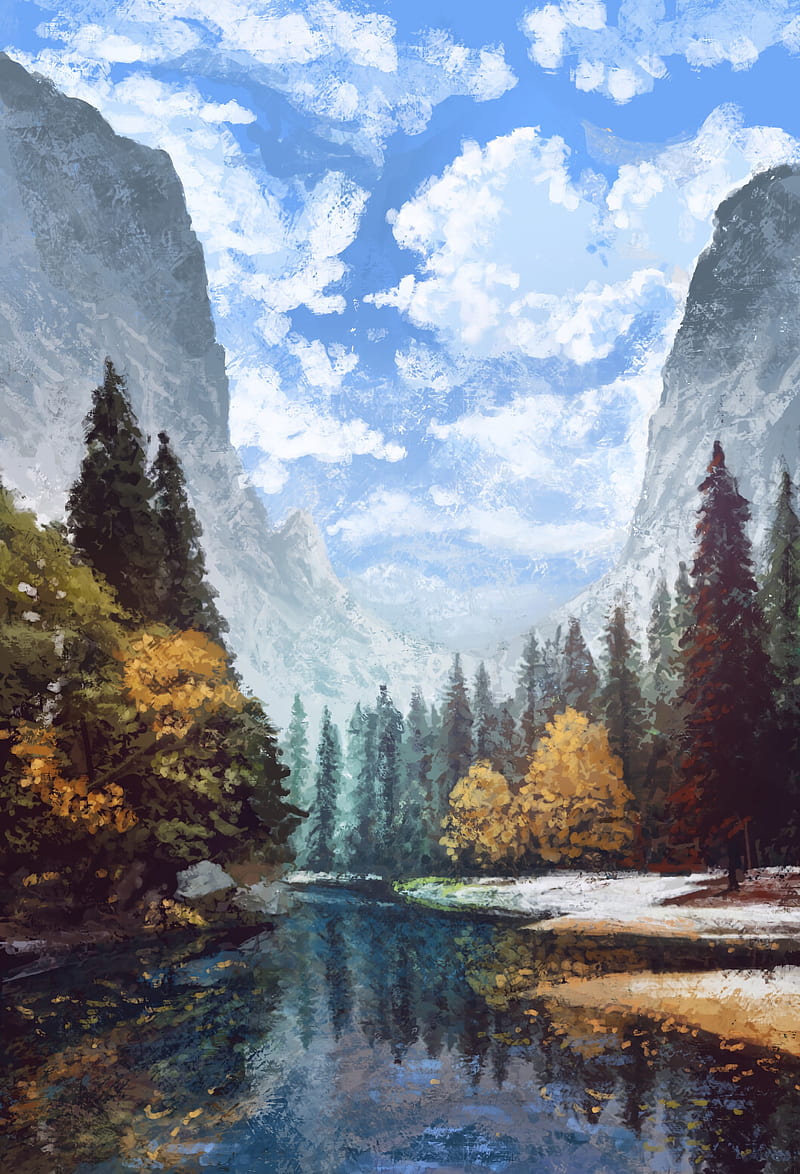 800x1174 Wood, river, paints, oil paints, HD phone wallpaper