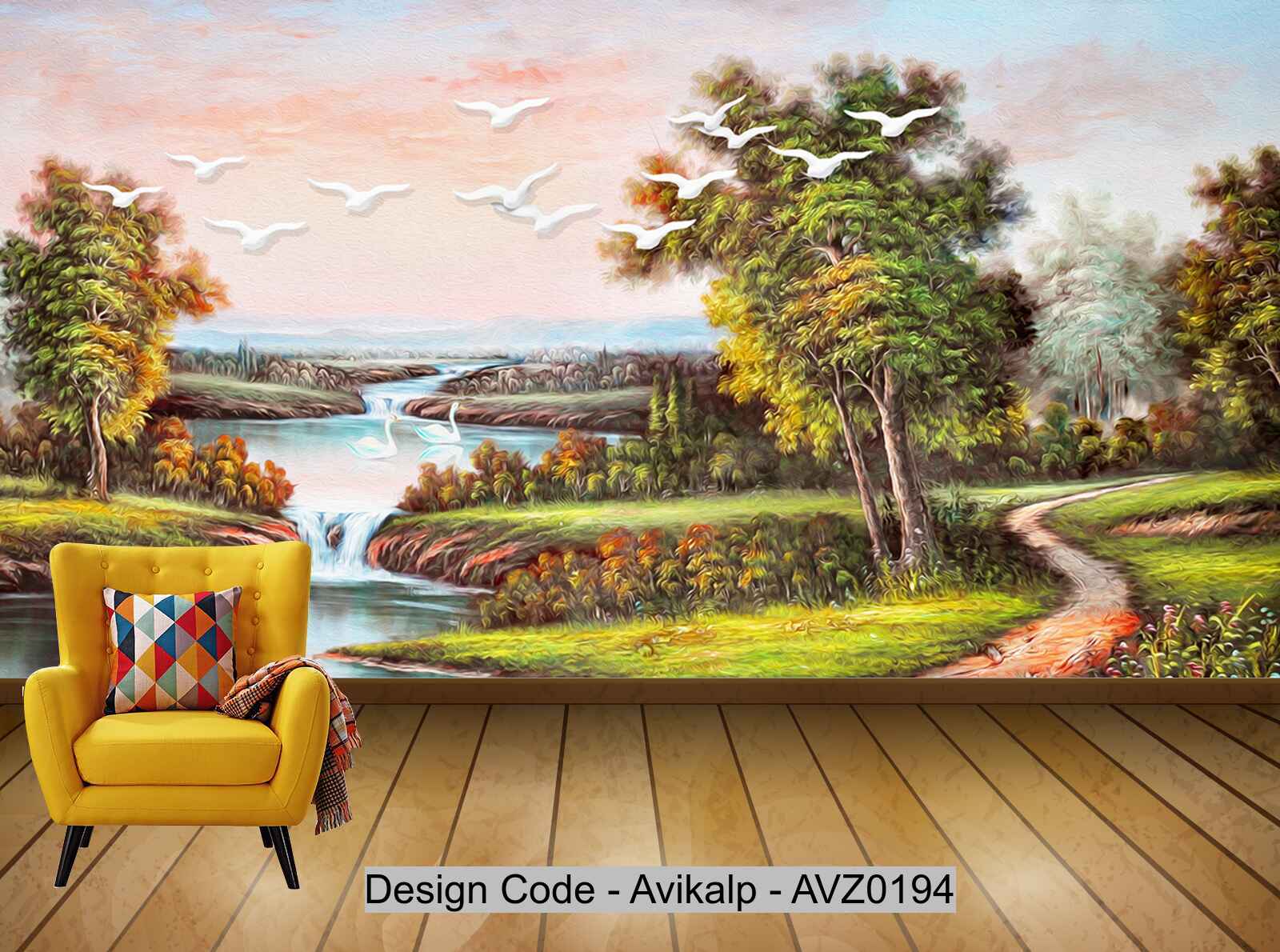 1600x1190 Avikalp Exclusive AVZ0194 Modern Beautiful Landscape Scenery Oil Paint