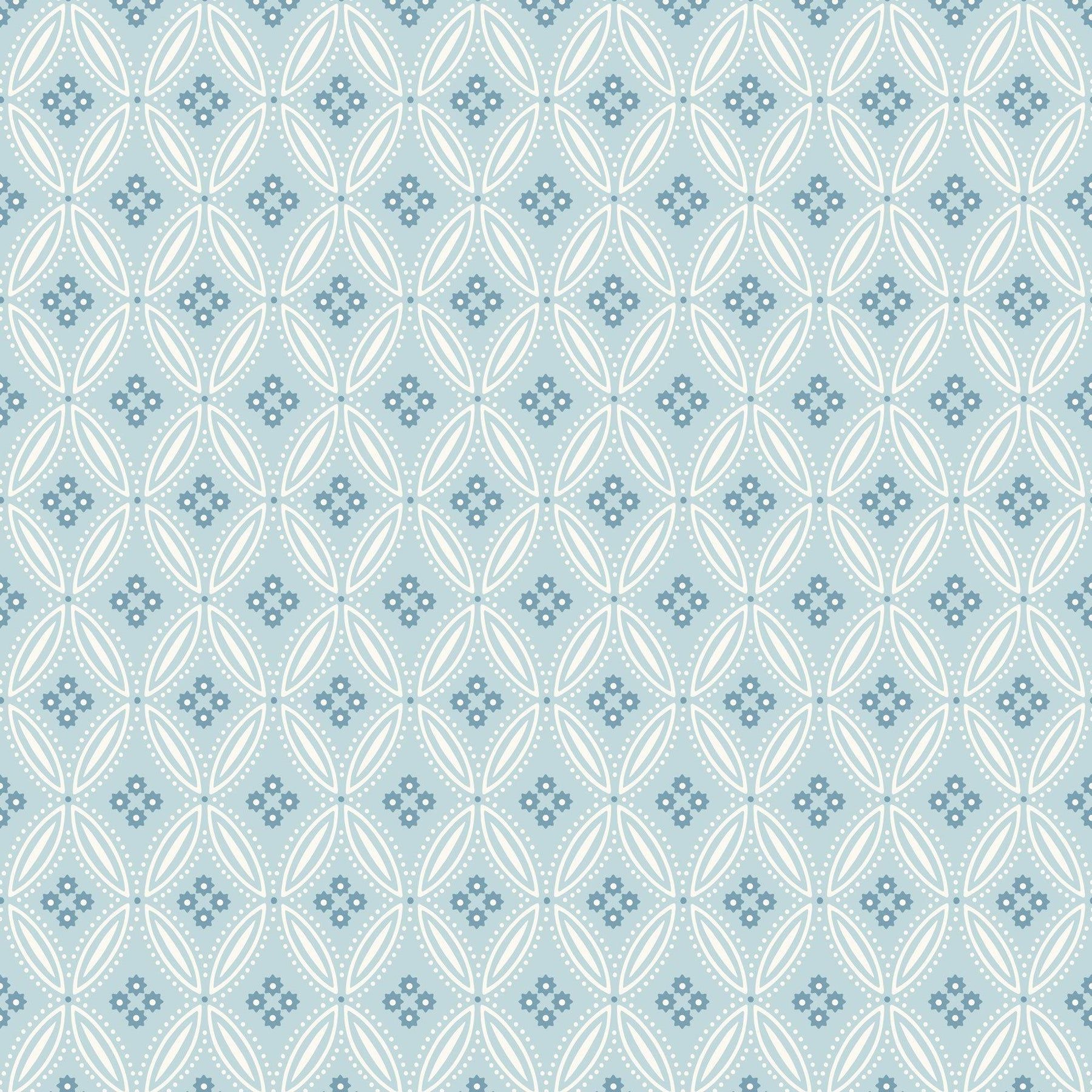 1800x1800 Blue Damask Wallpaper by Mitchell Black, 4.4 inch Repeat