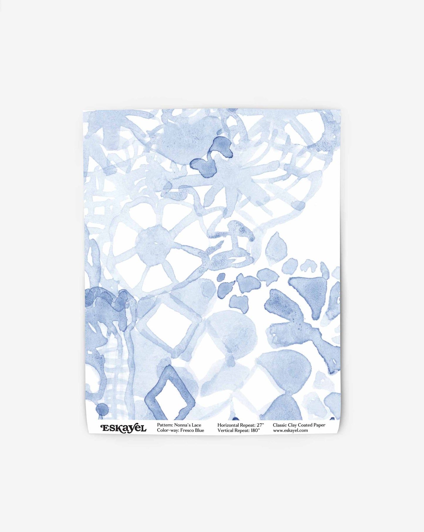 1445x1812 Nonna's Lace Wallpaper Sample.. Fresco Blue
