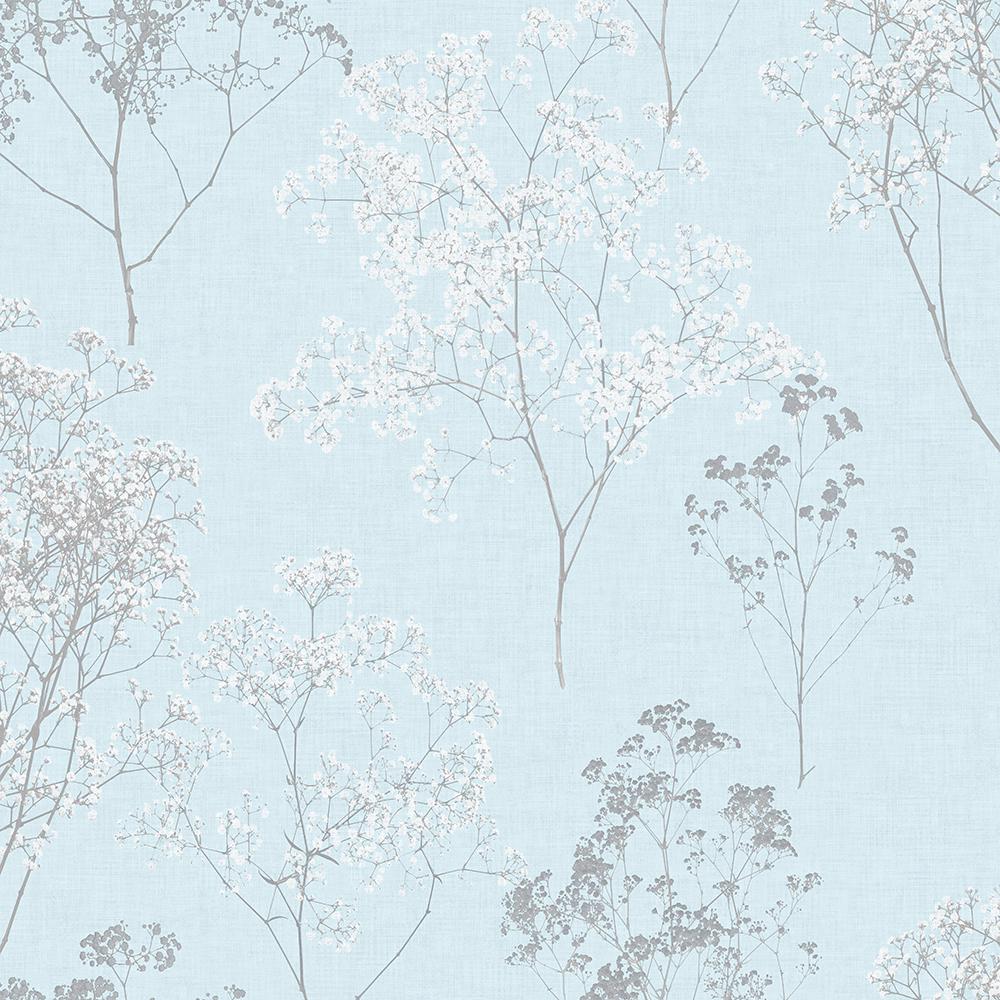 1000x1000 Queen Anne's Soft Blue Lace Floral Wallpaper