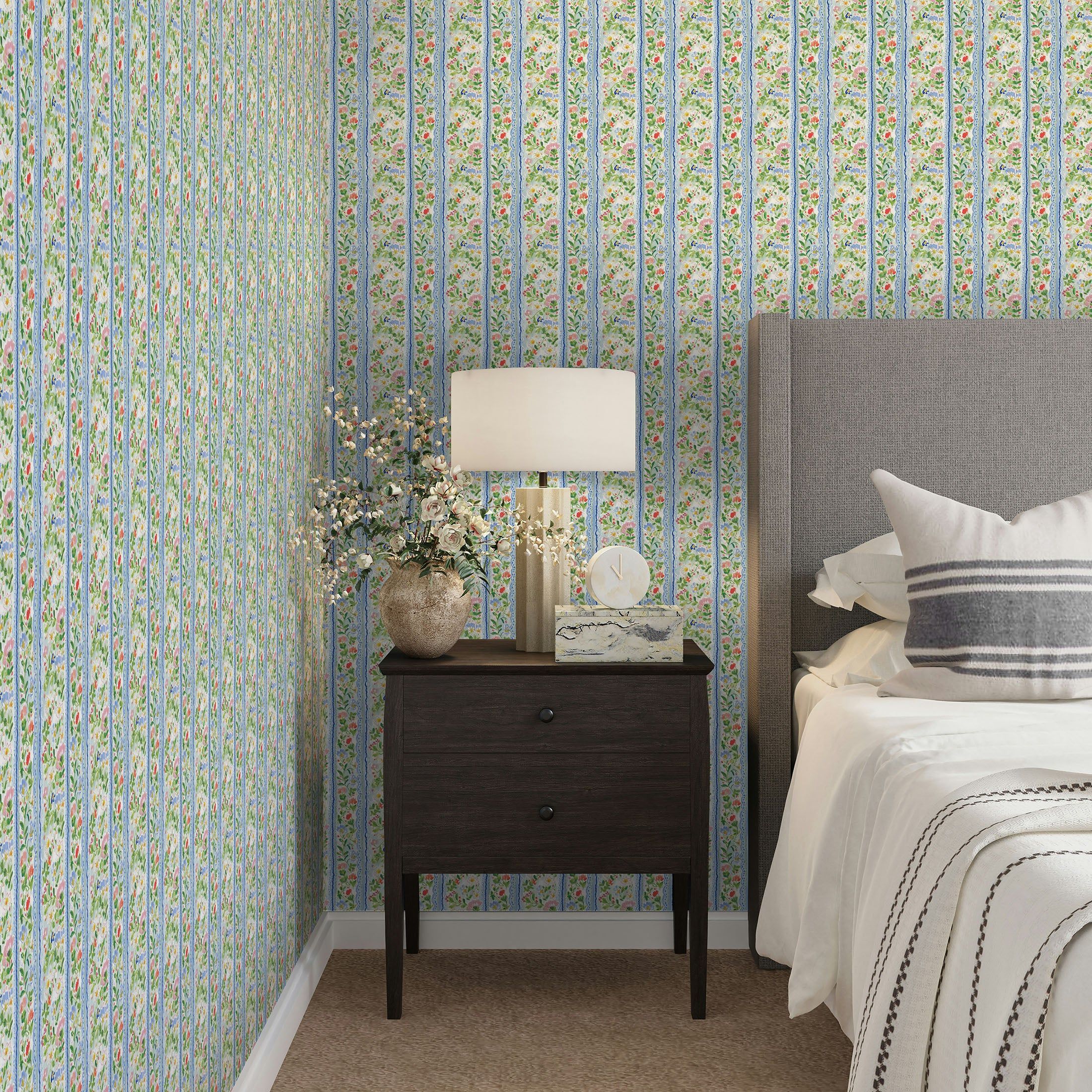2200x2200 Painted Lace Wallpaper 11W x 30H / Peel and Stick