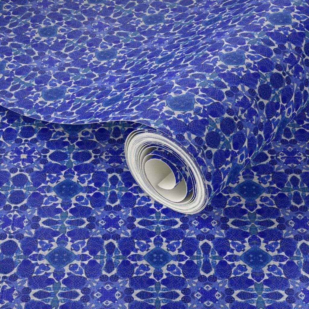 1024x1024 Victorian Lace Blue Wallpaper for English Cottage Style and Stick Removeable / Sample 11 x 24 inches