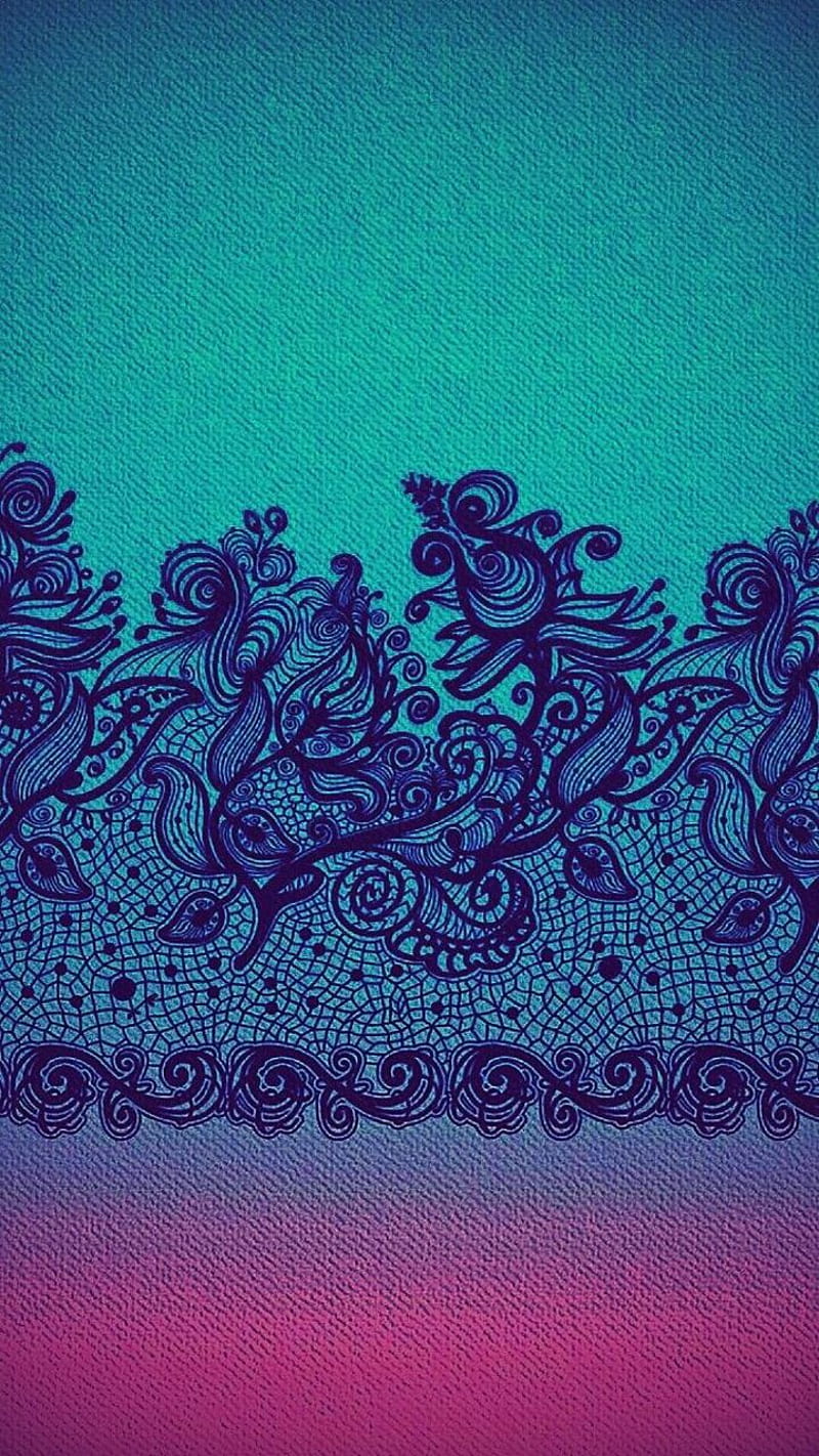 800x1422 Lace, blue, cute, gradient, green, pink, texture, HD phone wallpaper