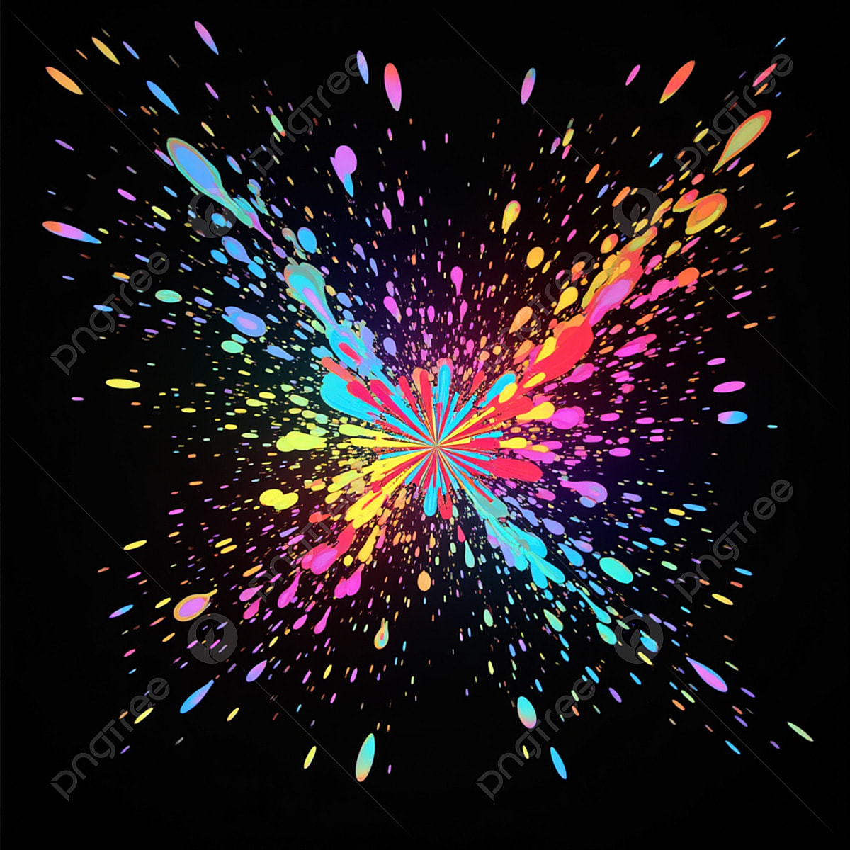 1200x1200 Colourful Bright Ink Splat Design With A Black Background, Inkblot, Spot, Abstract Background Image And Wallpaper for Free Download