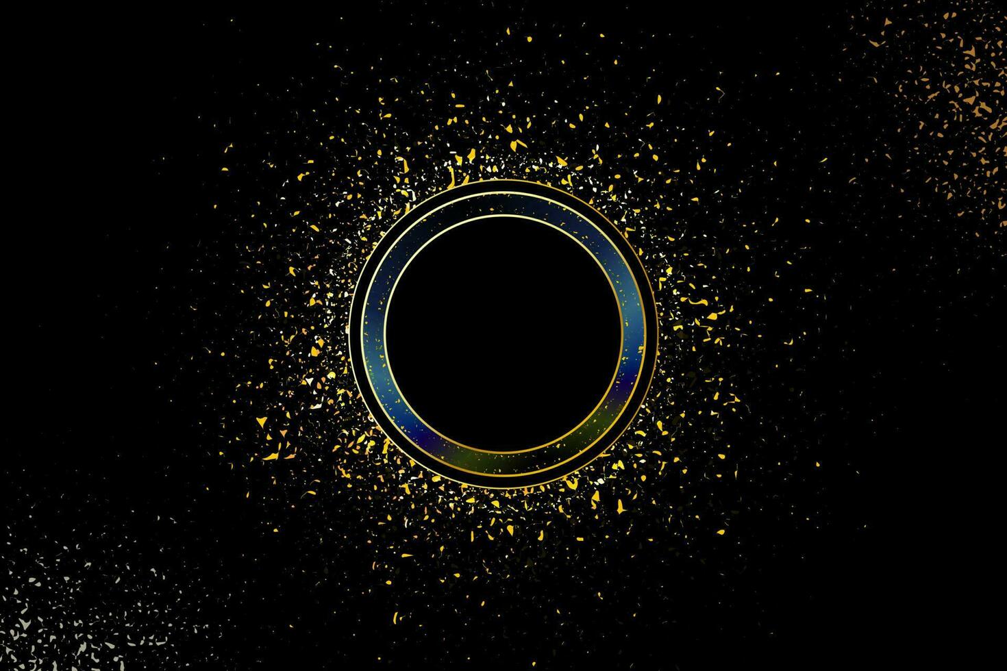 1470x980 sparkles in dark background. shiny light vector Bright dust sparkling with circle banner on center black wallpaper design