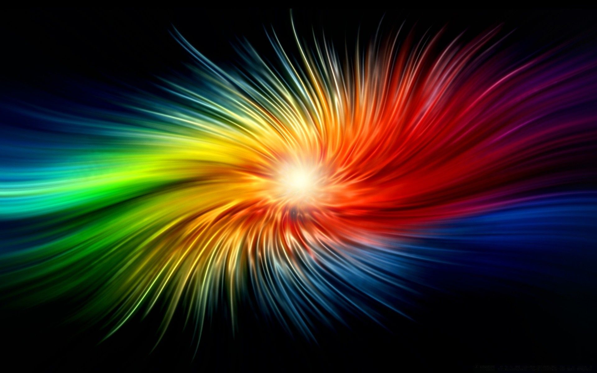 1920x1200 Bright Rainbow Pattern On A Black