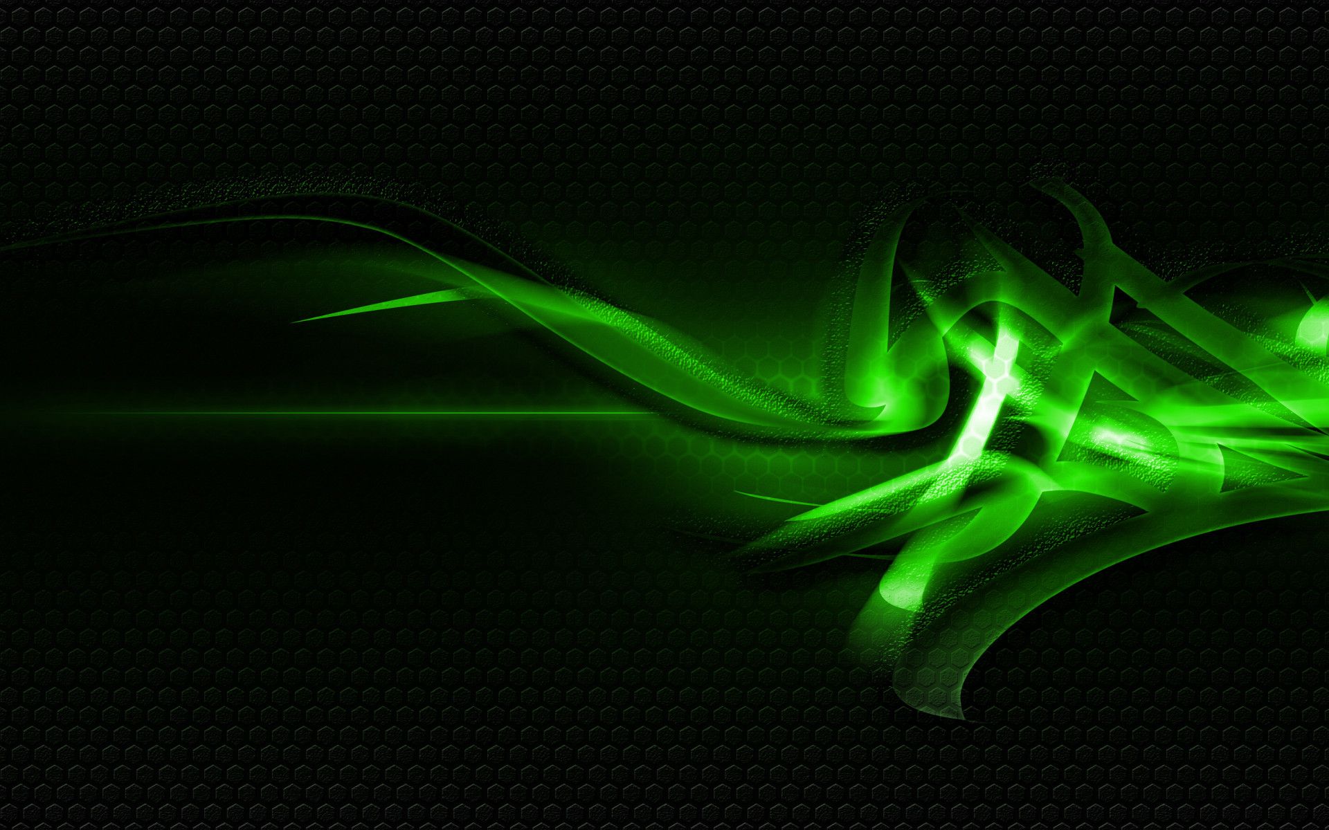 1920x1200 Bright Green Abstract Black Background Wallpaper 28265