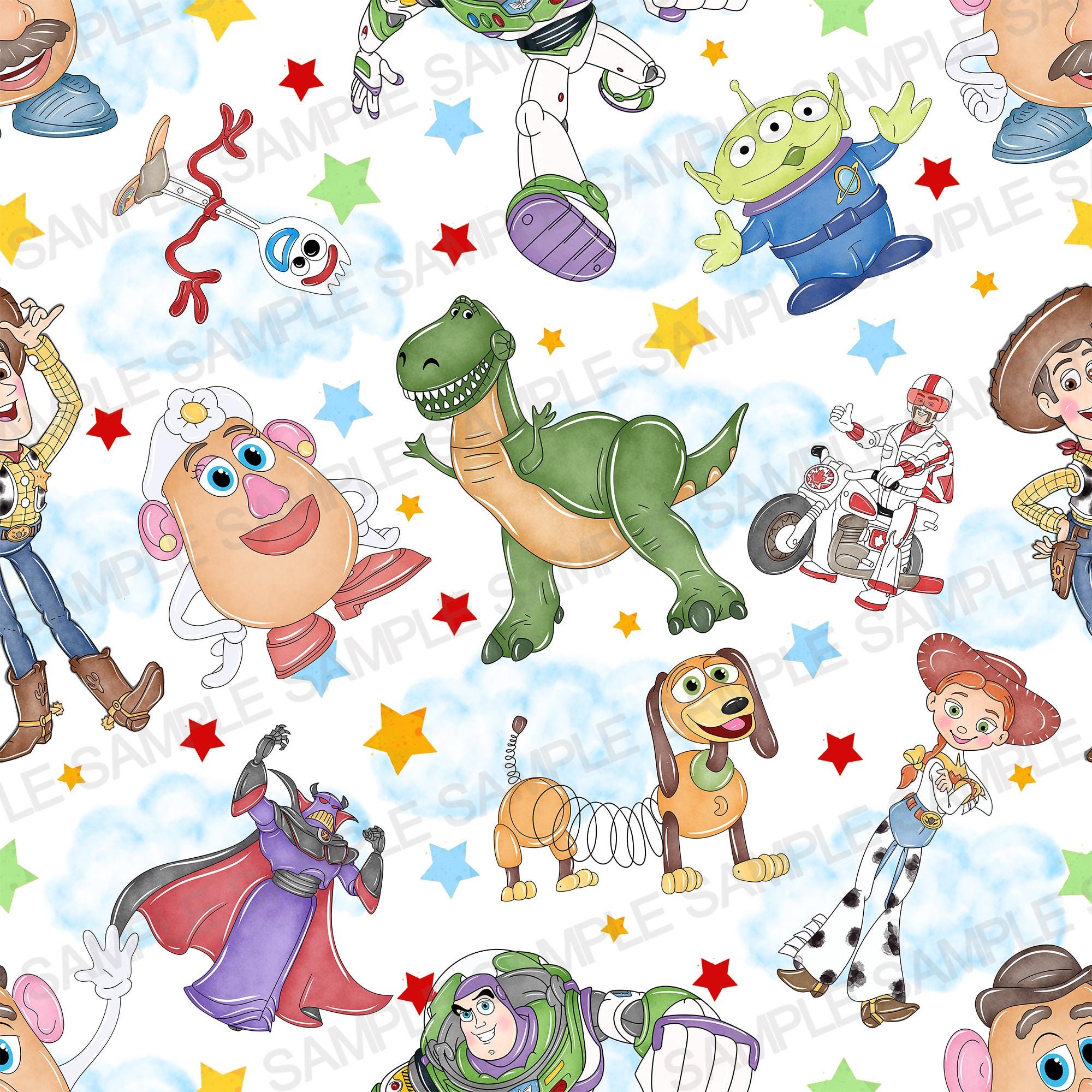 2000x2000 Toy Story Seamless Pattern Toy Story Pattern Woody Digital Pattern Buzz Lightyear Watercolor Background Pattern