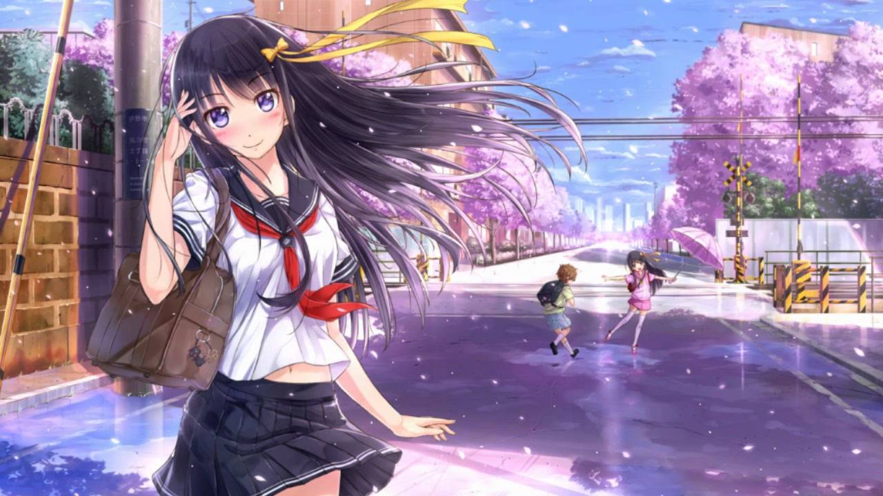 1280x720 School Anime Girls Wallpaper