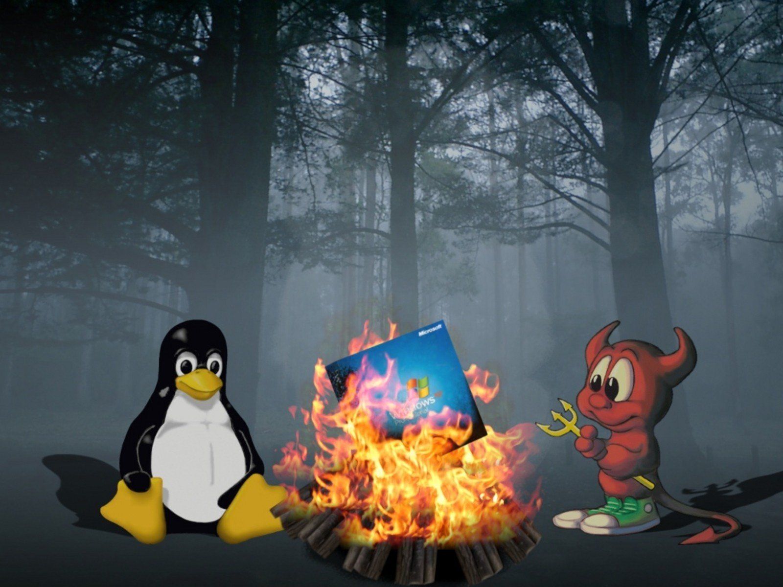 1600x1200 linux, Funny, Windows, Xp, Freebsd, Camp, Fire, Burning Wallpaper HD / Desktop and Mobile Background