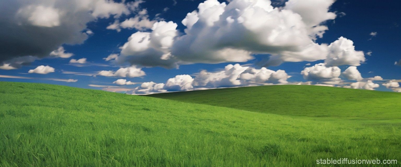 1536x640 Linux Mint Windows XP Bliss Wallpaper. Stable Diffusion Online