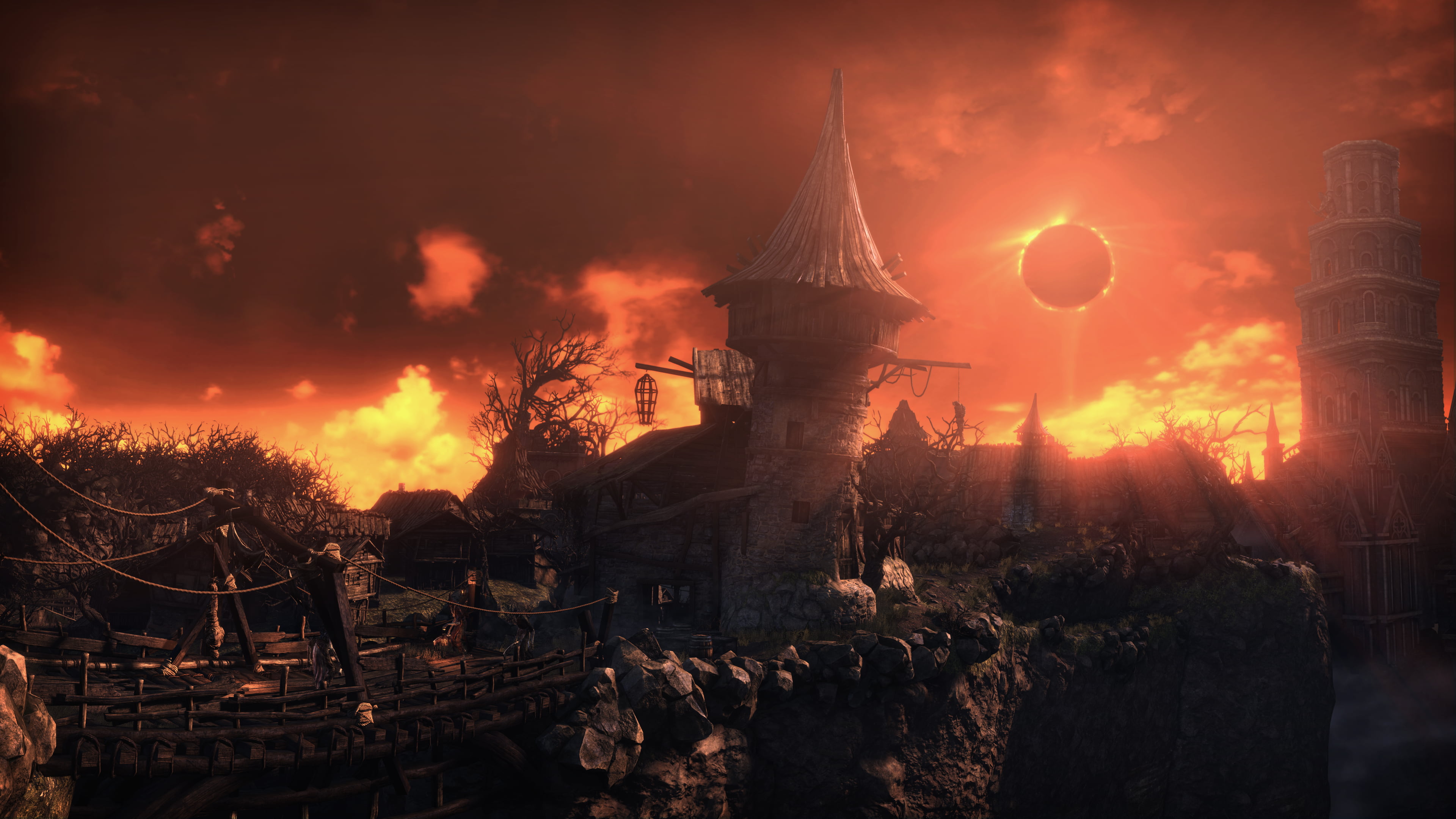 3840x2160 Small village wallpaper, Dark Souls III, video games, Undead Settlement HD wallpaper