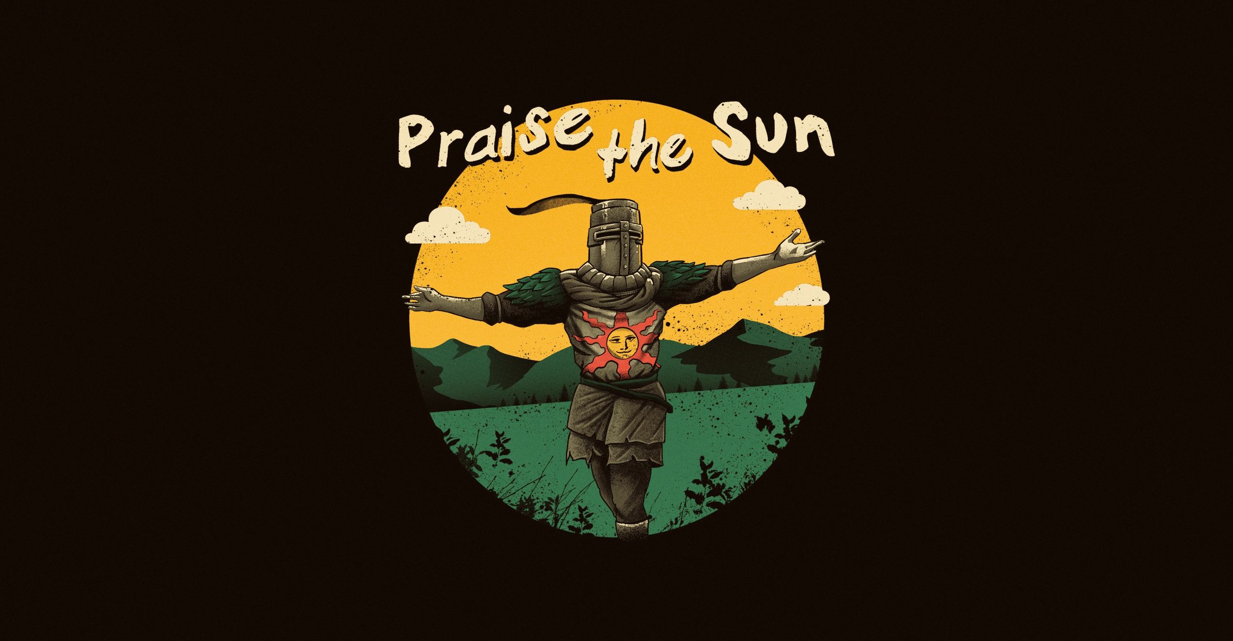 2500x1300 Wallpaper minimalism, warrior, knight, art, Dark Souls, Praise the sun, by Vincenttrinidad, Vincenttrinidad for mobile and desktop, section минимализм, resolution 2500x1300