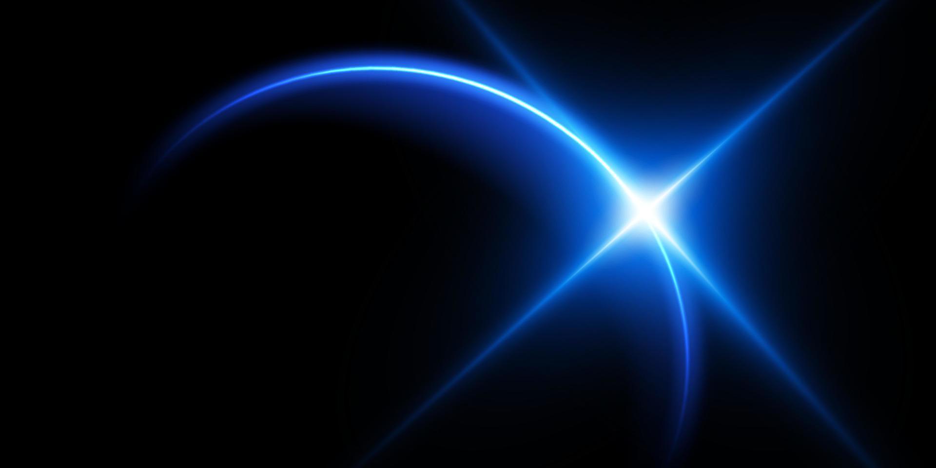1920x960 The edge of a blue solar eclipse on a black background. Blue eclipse for product advertising, natural phenomena, horror concept and others