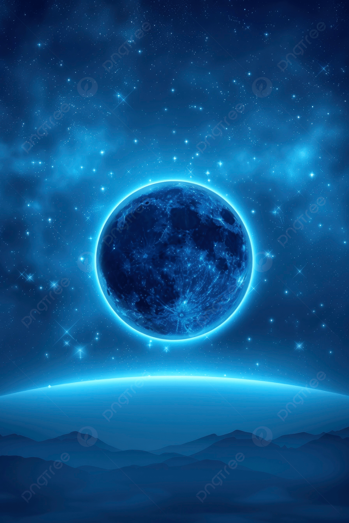 1200x1800 A Beautiful Solar Eclipse In Space Dark Planet Eclipses The Sun Isolated On Blue Background Photo And Picture For Free Download