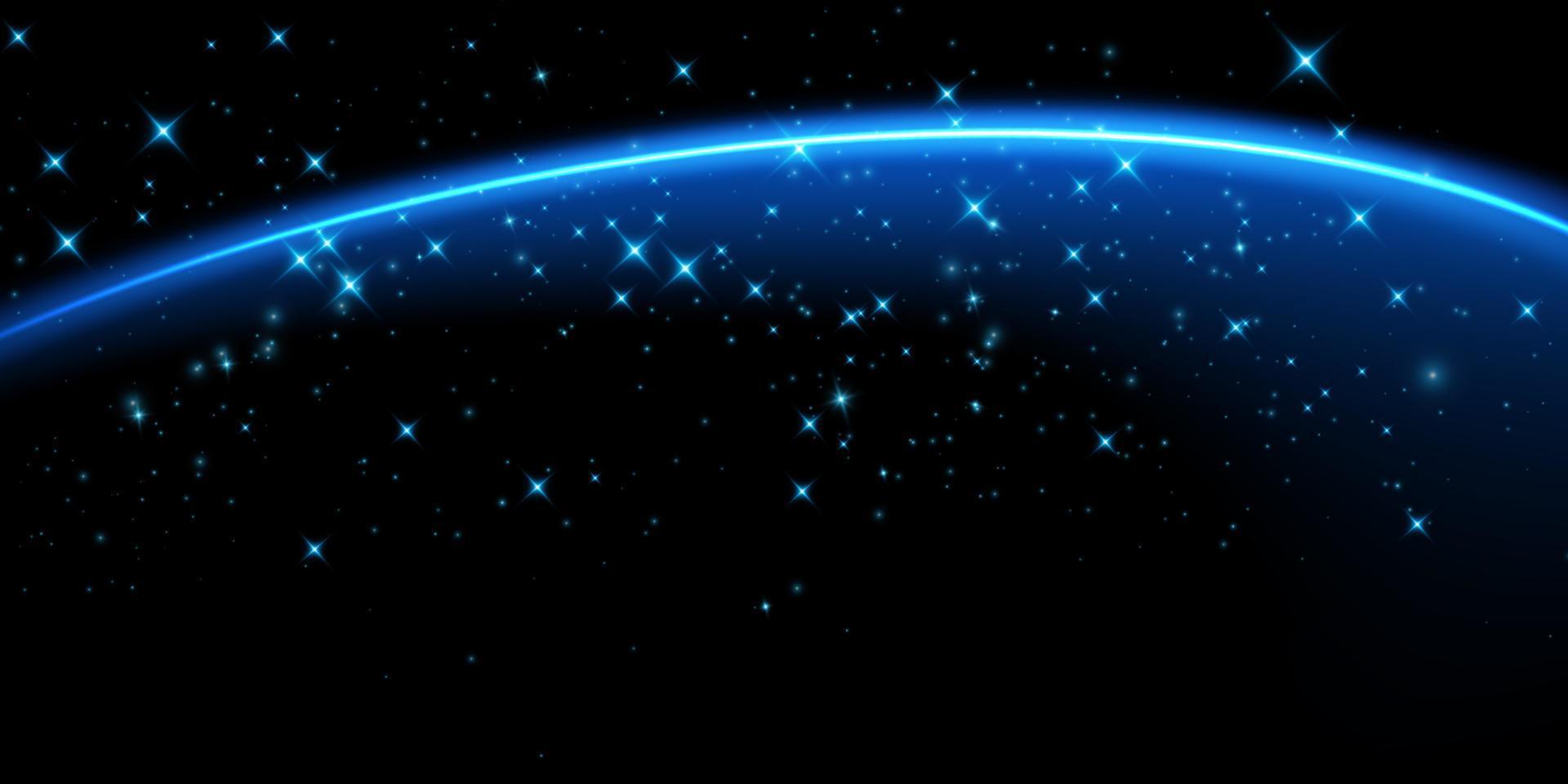 1920x960 The edge of a blue solar eclipse on a black background. Blue eclipse for product advertising, natural phenomena, horror concept and others