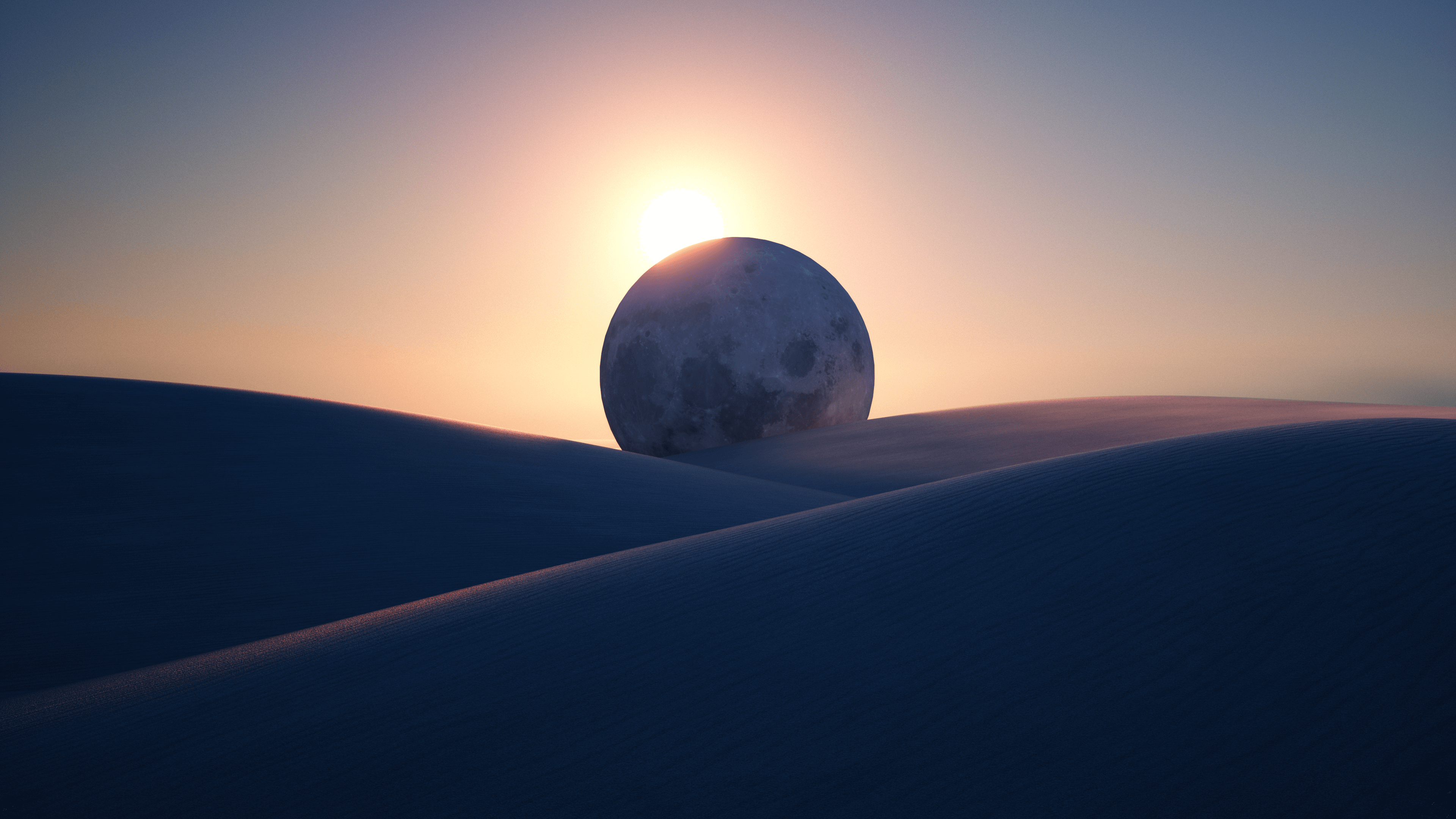 3840x2160 Eclipse Wallpaper 4K, Sun, Moon, Planet, Desert