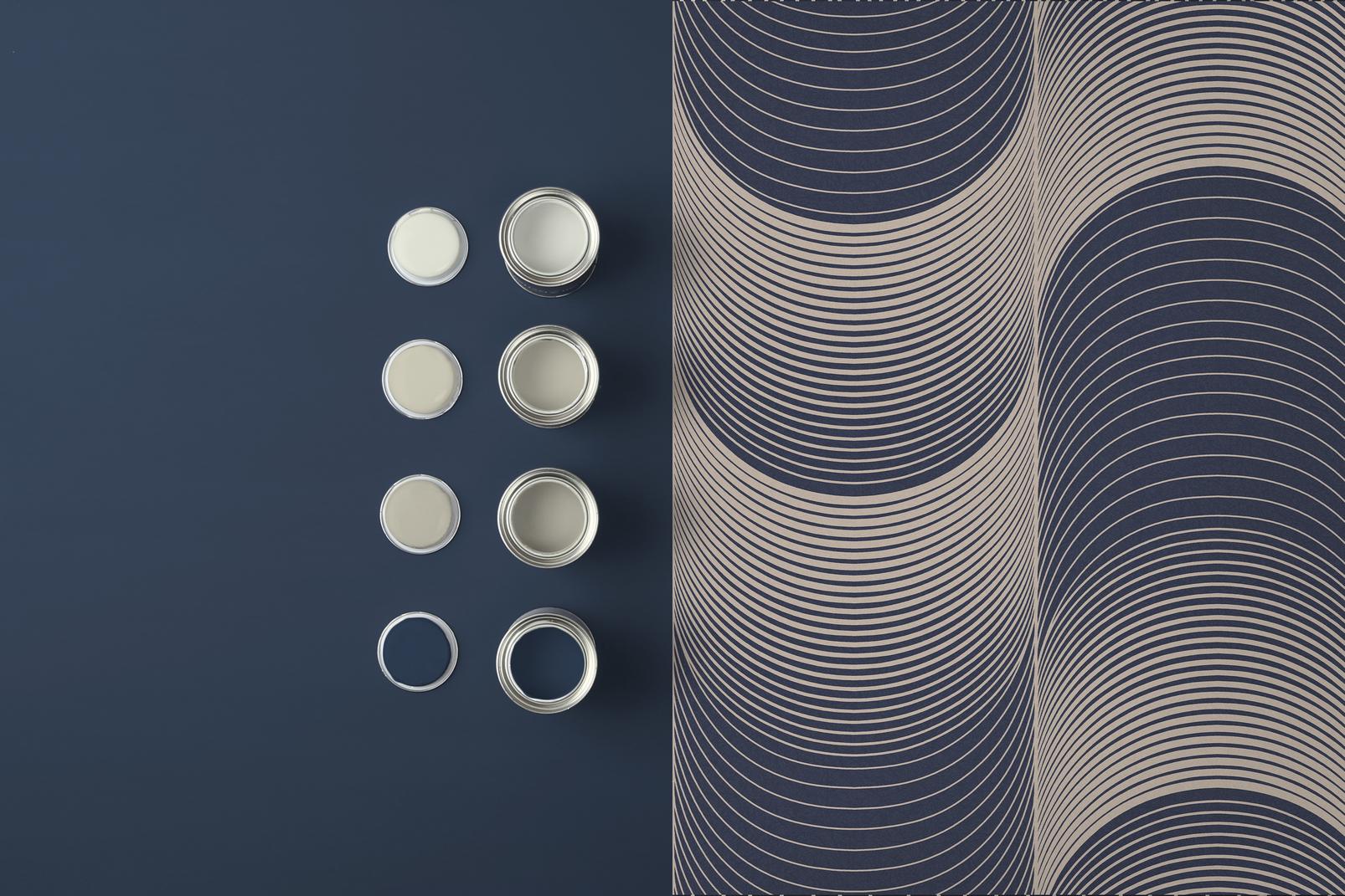 1606x1071 Eclipse Navy & Pale Gold Wallpaper. Blue. Graham & Brown