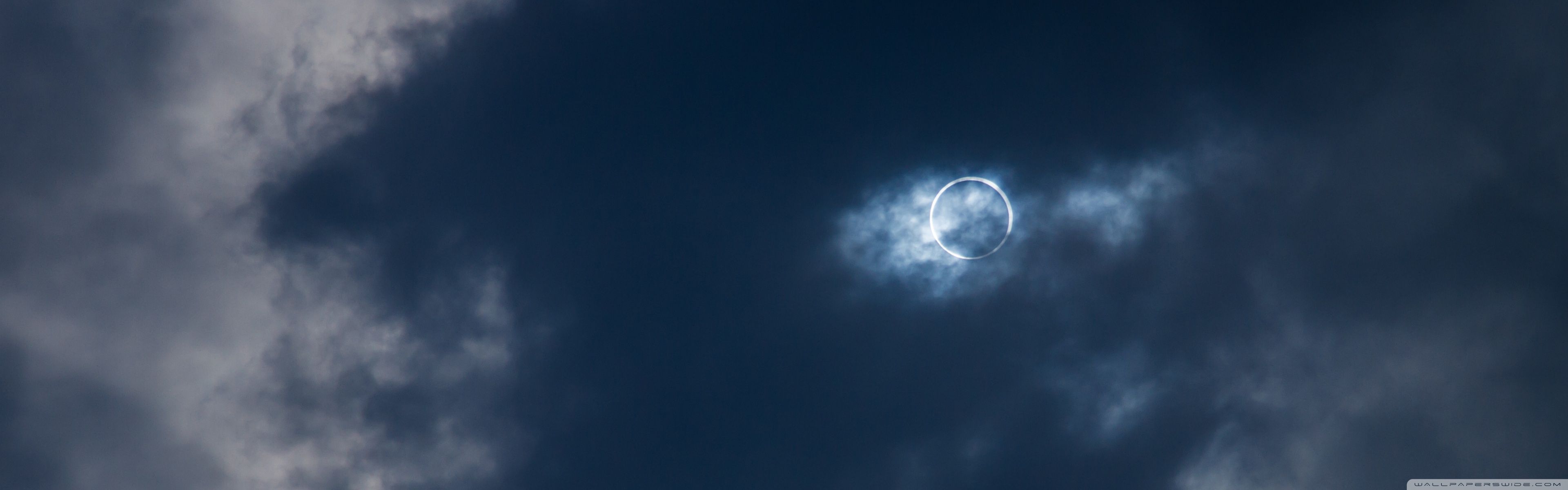 3840x1200 Total Solar Eclipse 4K UHD Wallpaper for UltraHD Desktop and TV : Widescreen and UltraWide Display : Dual Monitor : Smartphone and Tablet Devices