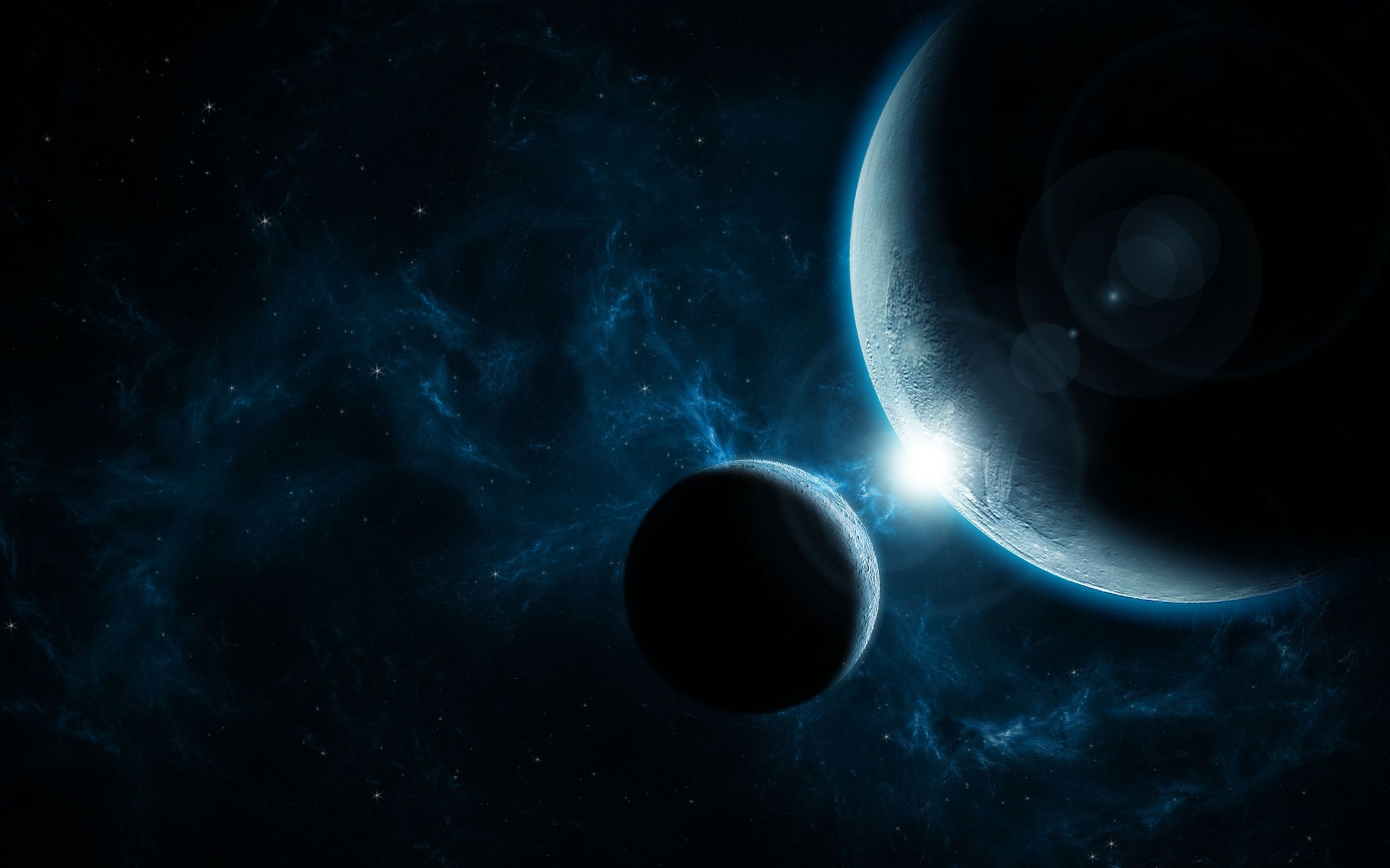 2560x1600 Wallpaper planet, light, nice, blue, sci fi, star for mobile and desktop, section космос, resolution 2560x1600