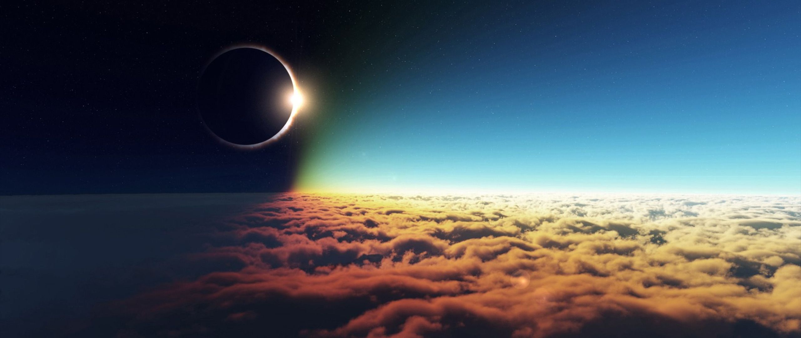 2560x1080 ultra wide, Photography, Sky, Solar eclipse, Eclipse Wallpaper HD / Desktop and Mobile Background
