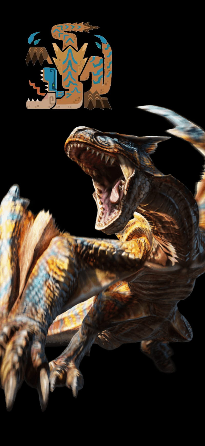 800x1733 MHW Tigrex, monster hunter, tigrex, HD phone wallpaper