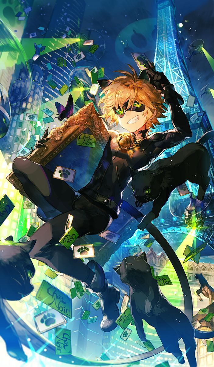703x1205 Cat Noir Wallpaper