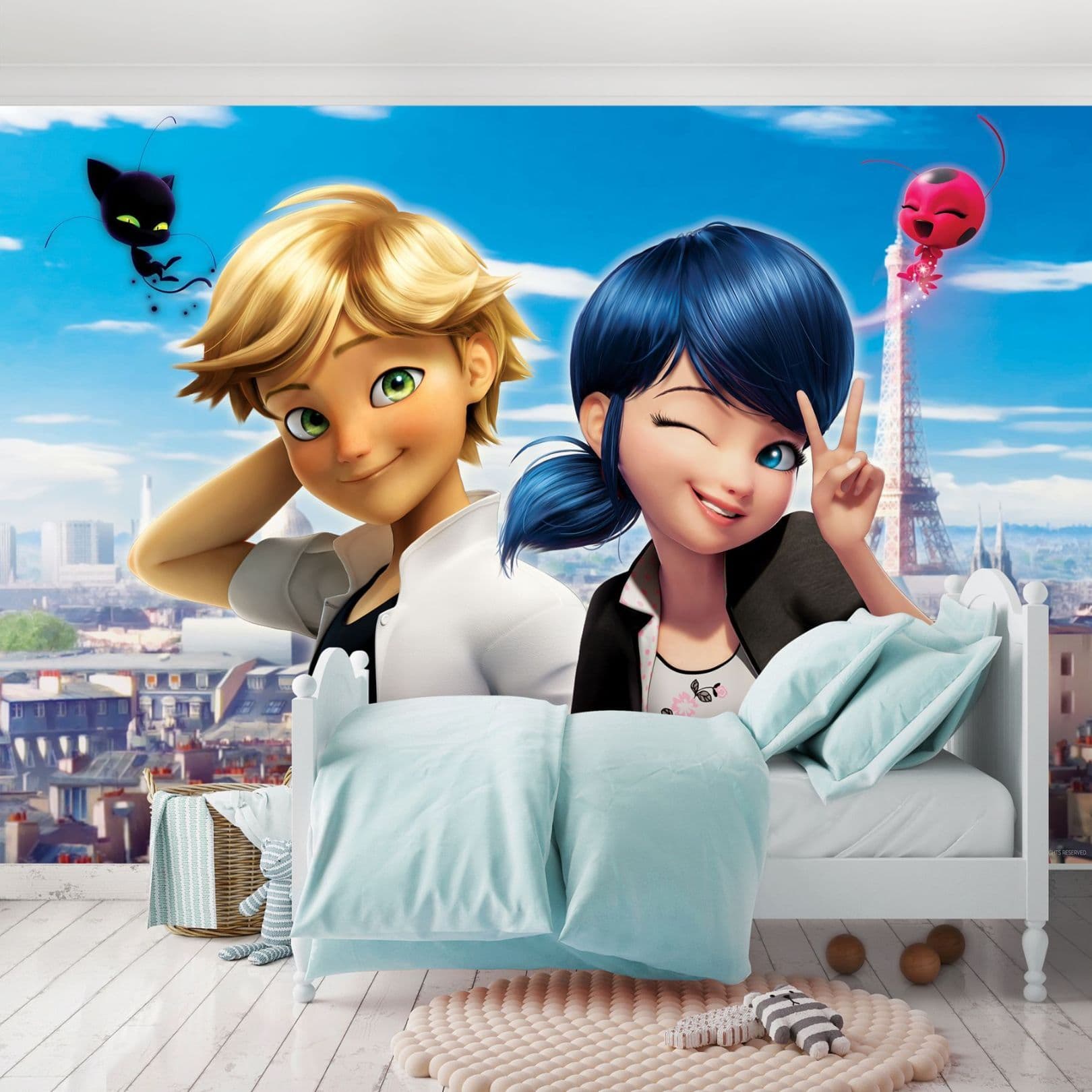 1620x1620 Ladybug Chat Noir Wall Paper Miraculous Girl's Bedroom Wallpaper Murals Homewallmurals Shop