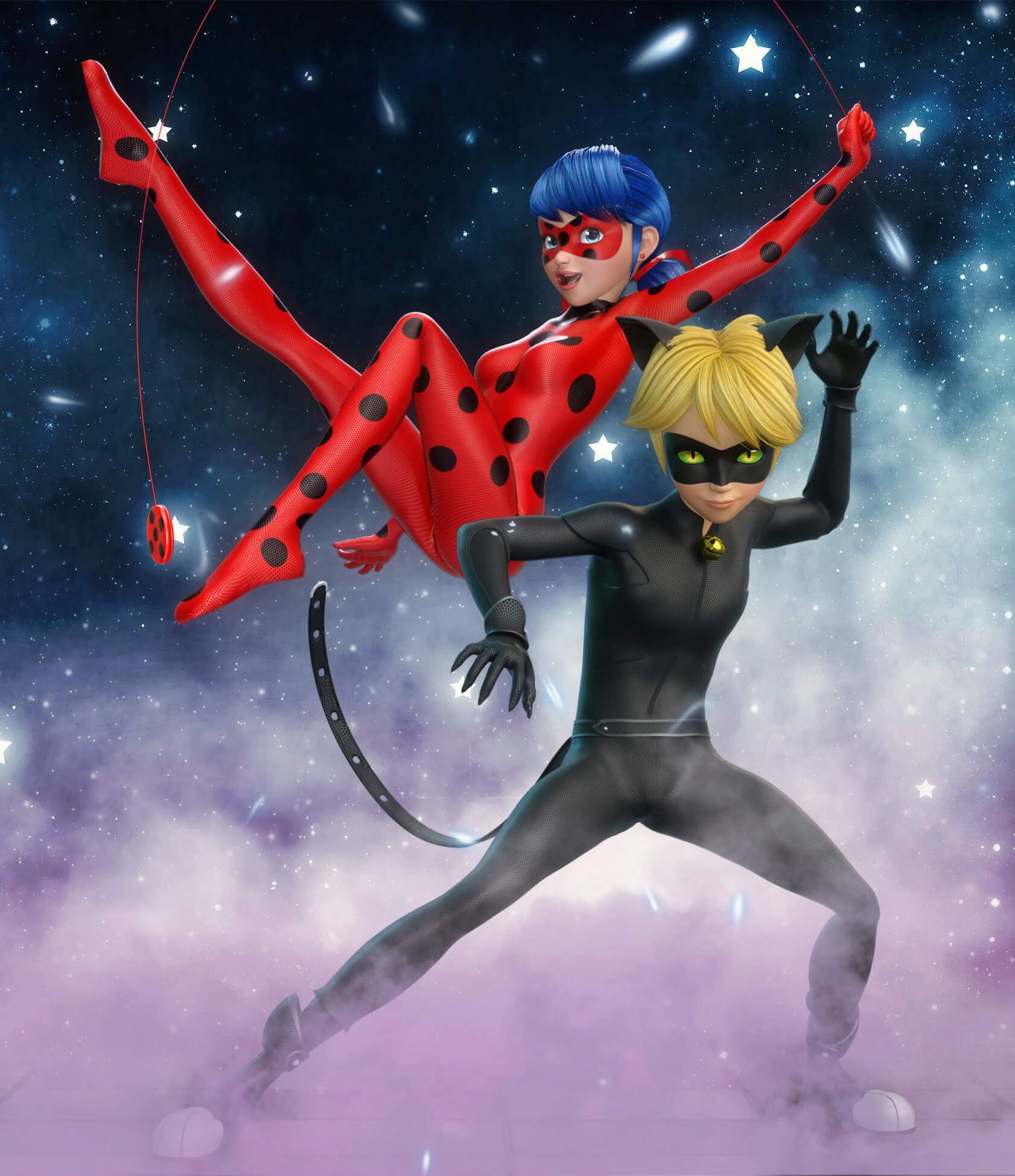 1682x1950 ladybug and cat noir 3D Render, Digital Art