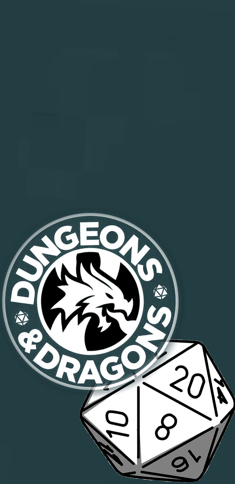 800x1644 720x1208px, free download. DungeonsDragonsTeal, d dice, dragons, dungeons, rpg, simple, teal, victory, HD phone wallpaper